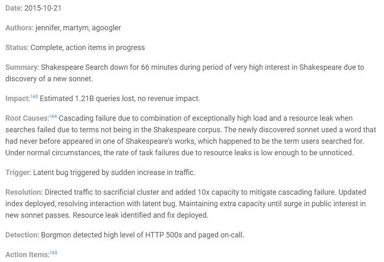 Post Incident Review Process