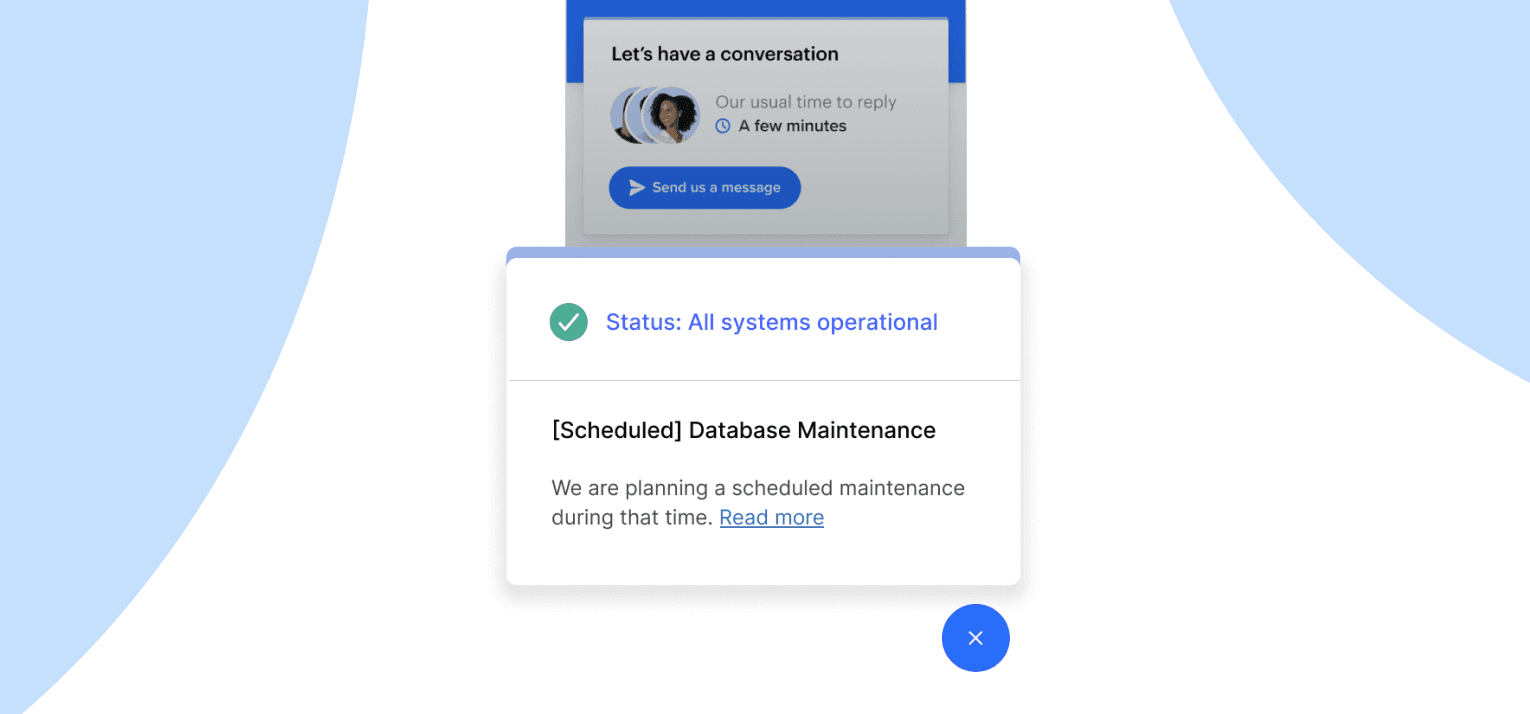 Share upcoming maintenance periods