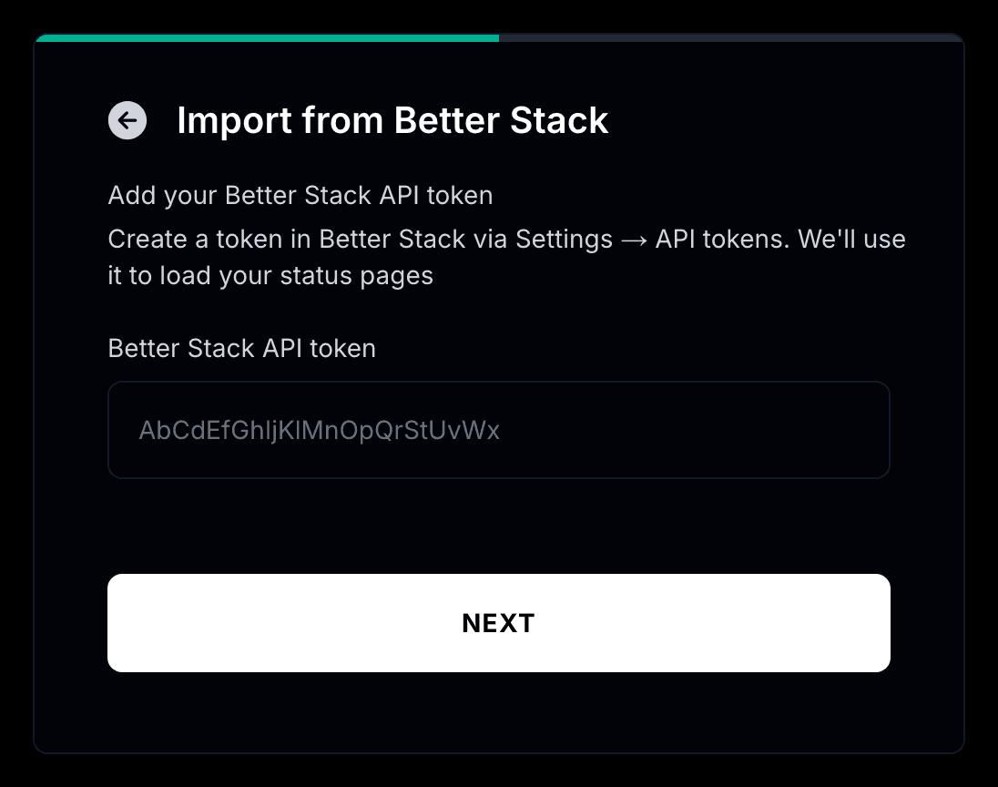 Importing from Better Stack into Instatus