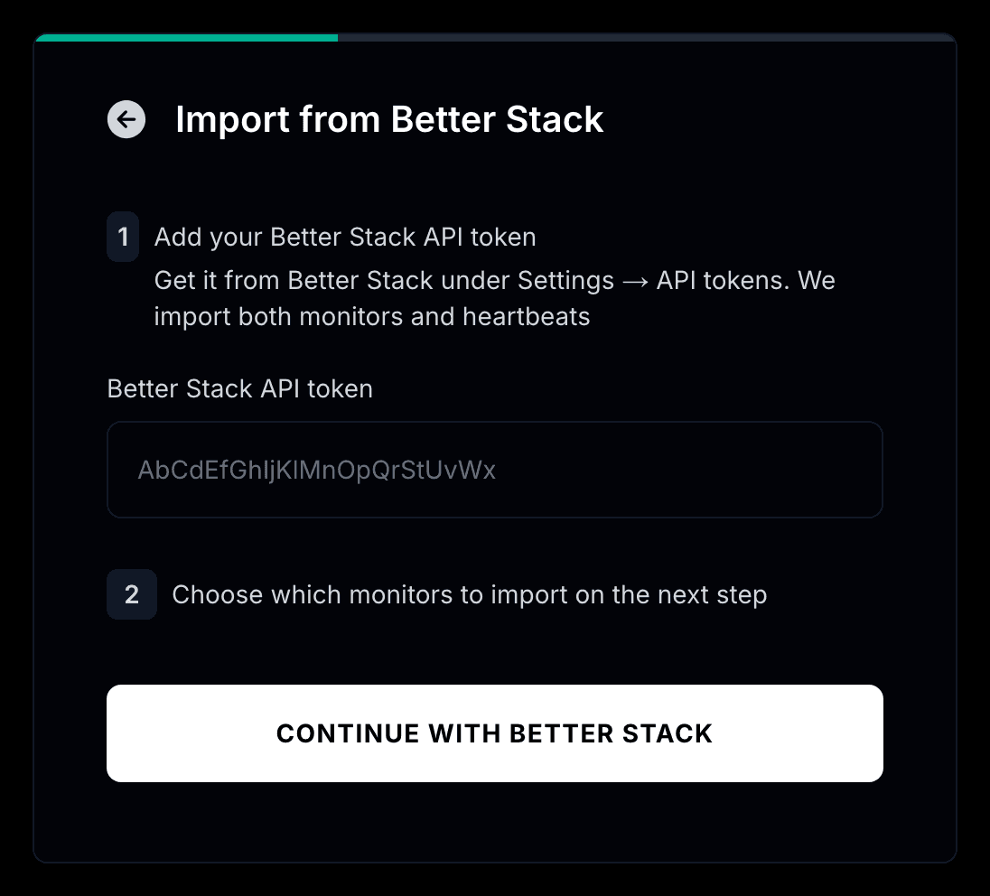 Importing Better Stack monitors into Instatus