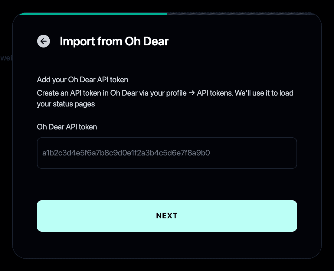 Importing from Oh Dear into Instatus