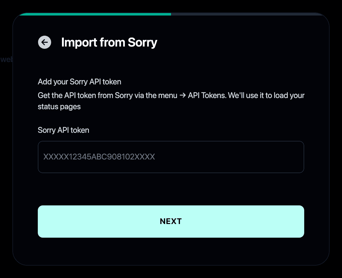 Importing from Sorry into Instatus