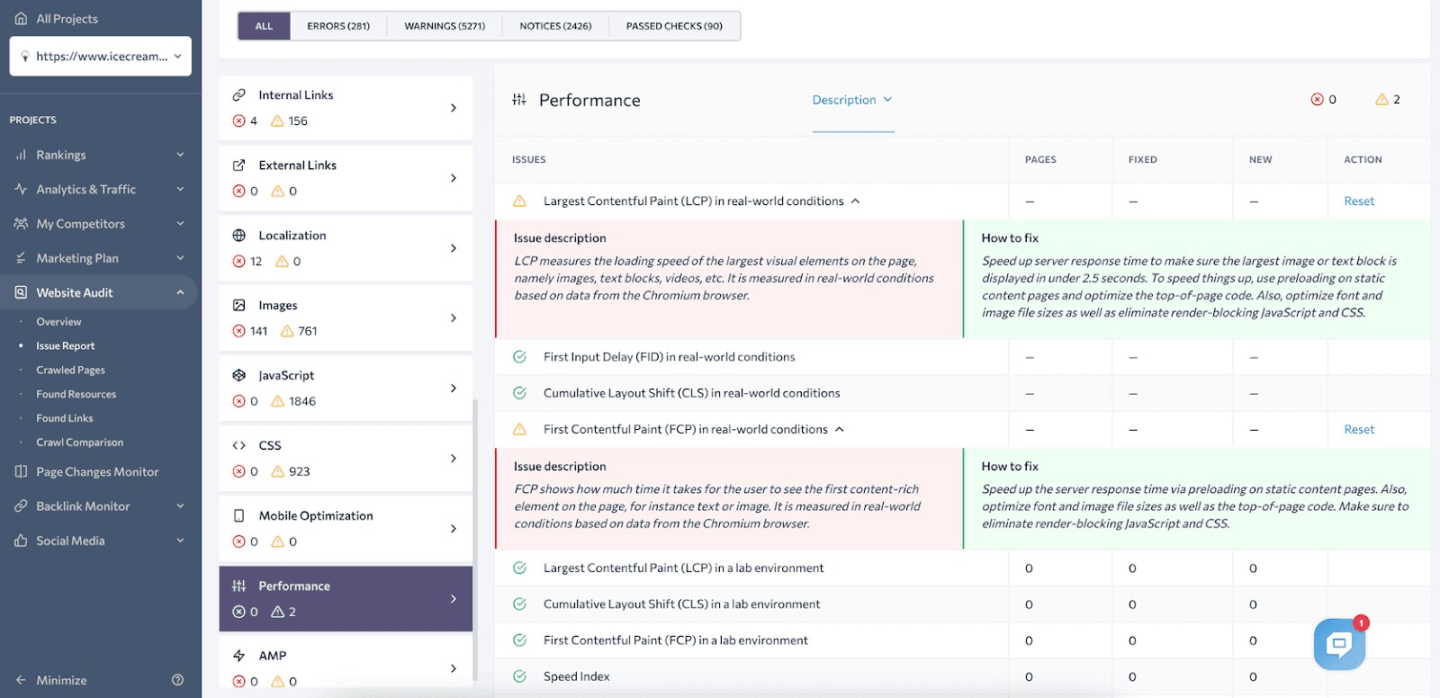 se-ranking-issue-report-example-for-icecream-website