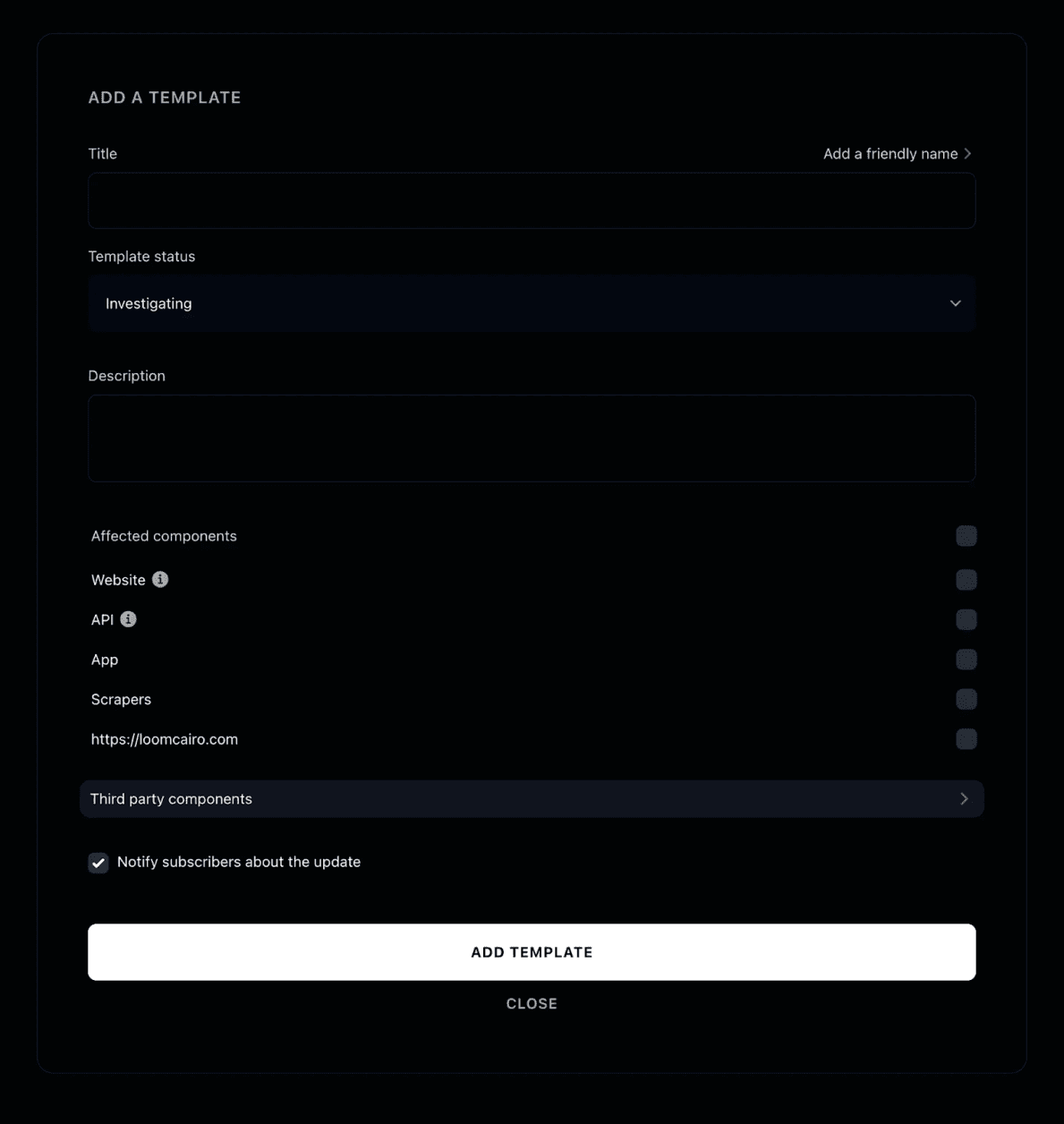 Instatus incident response templates for quick updates