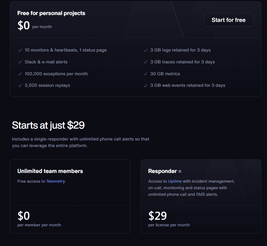 Better Stack pricing