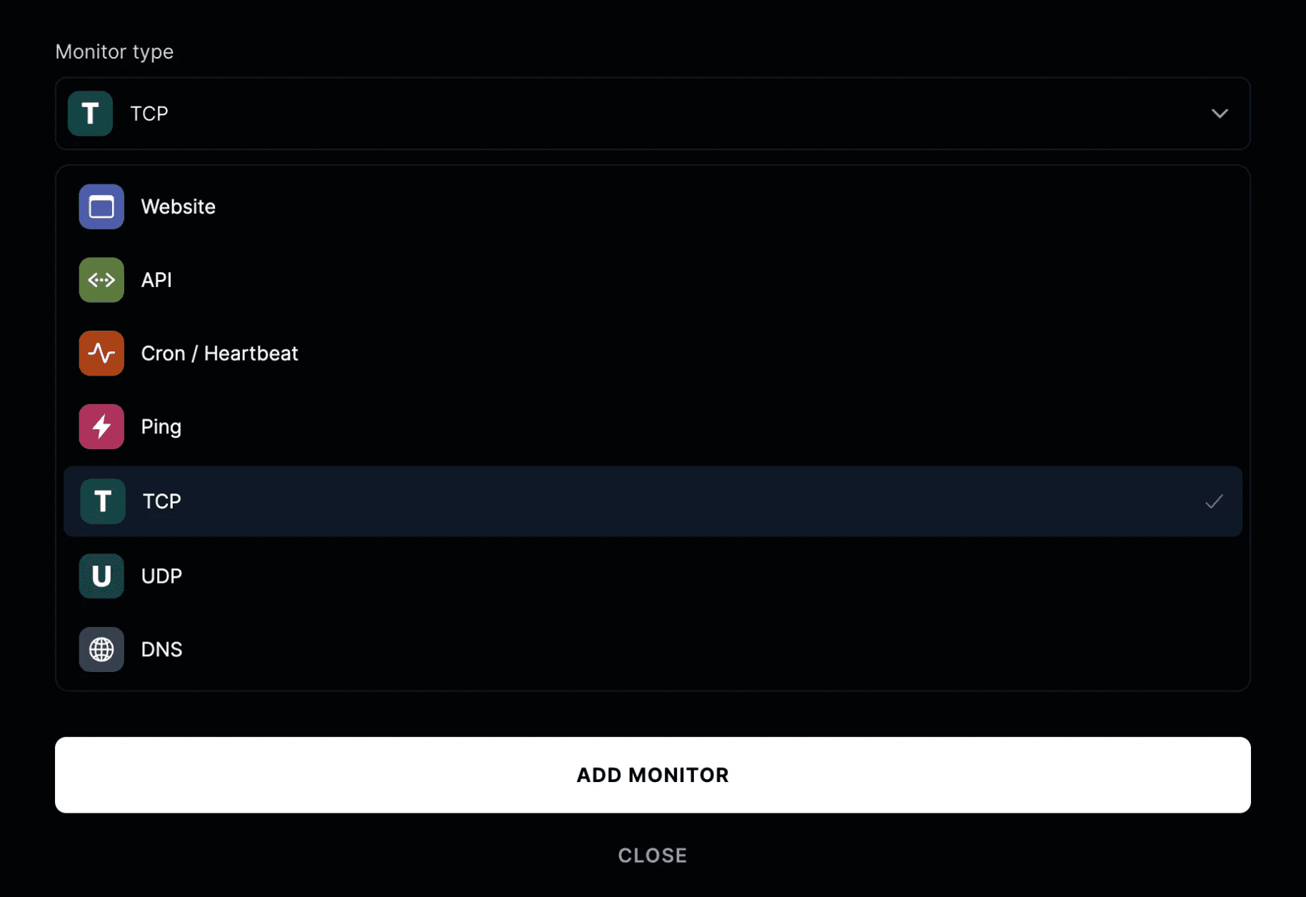 Choose monitor for alert in Instatus
