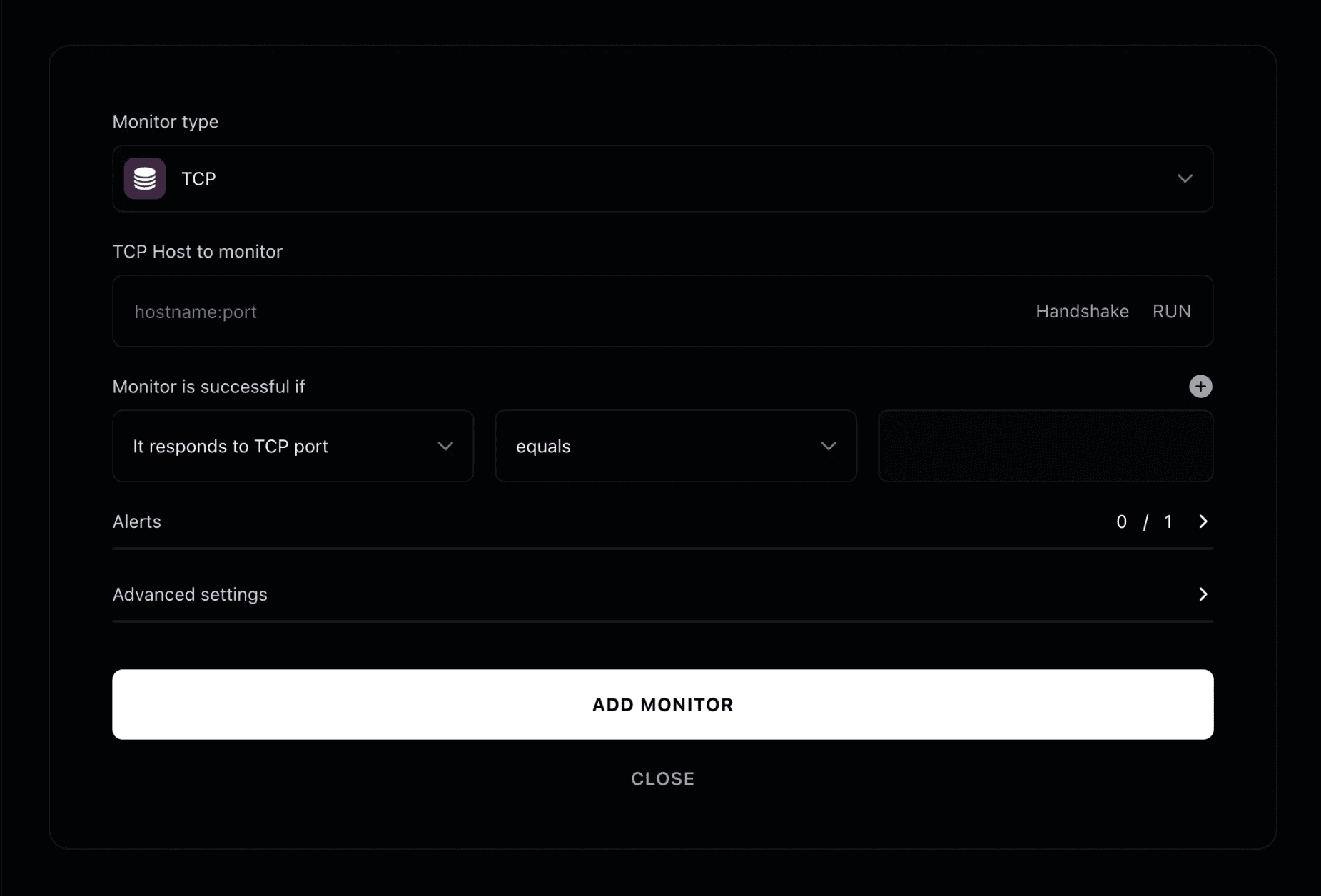 Add monitor in Instatus dashboard