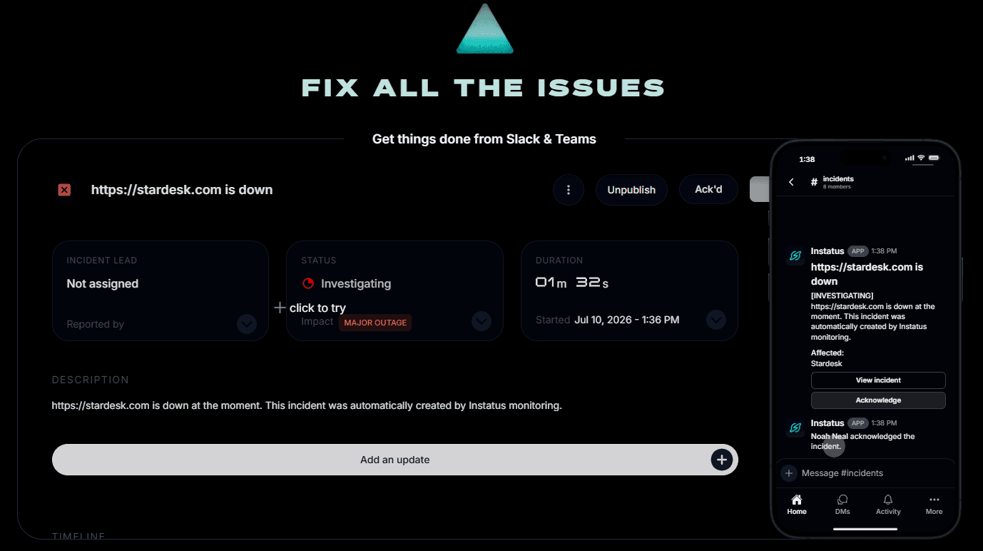 Instatus status page