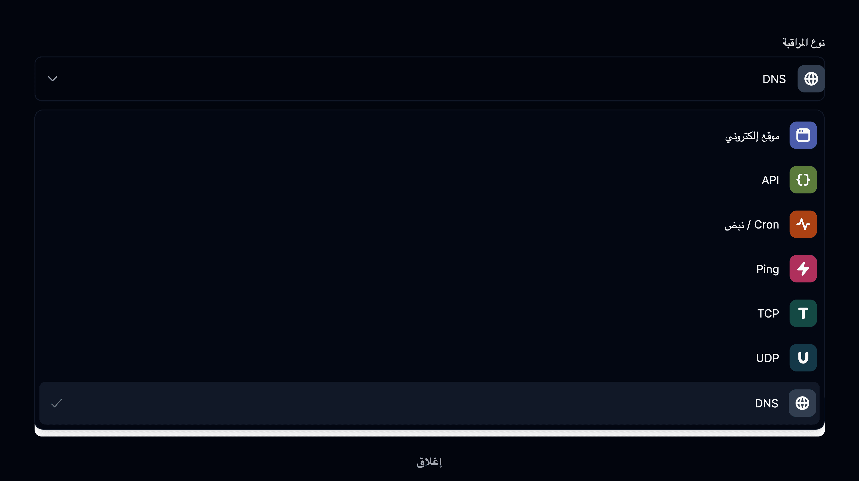 نوع مراقبة DNS
