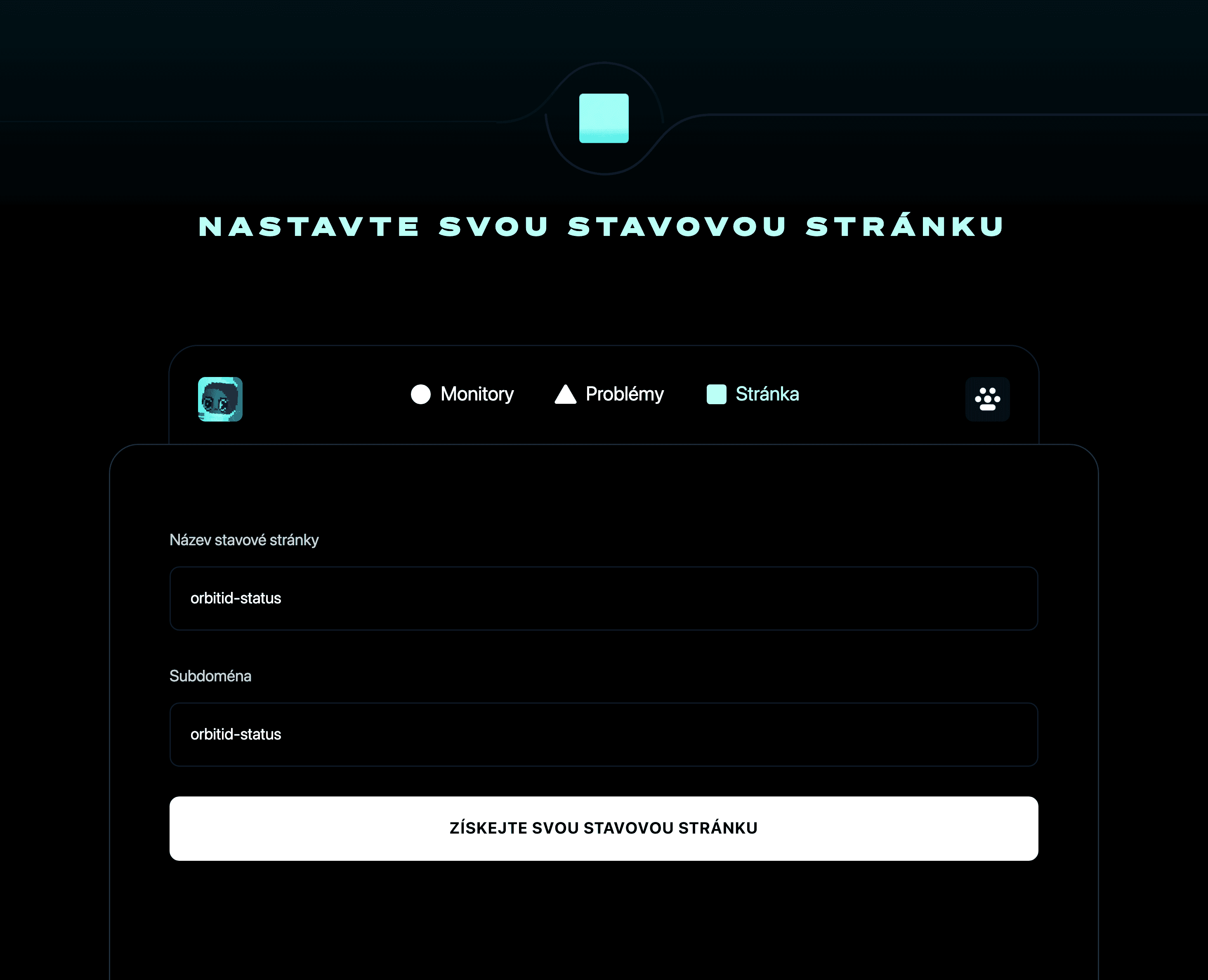 Nastavení stavové stránky