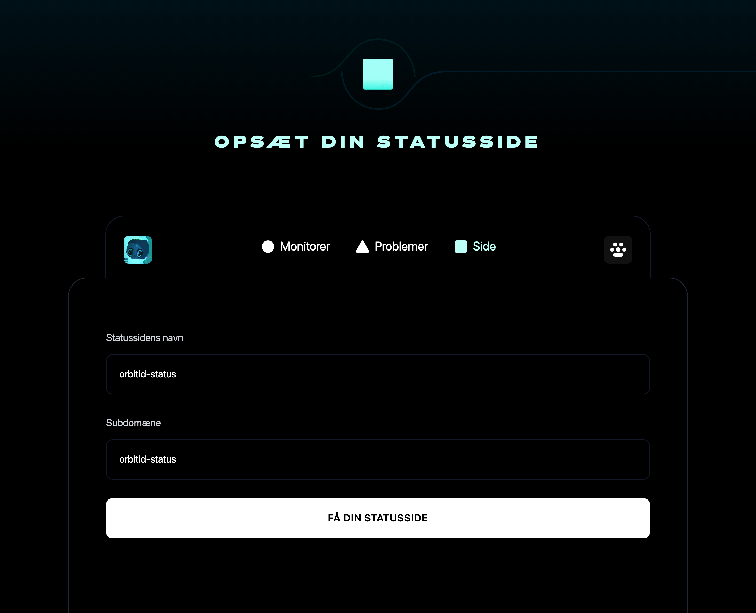 Sæt din statusside op