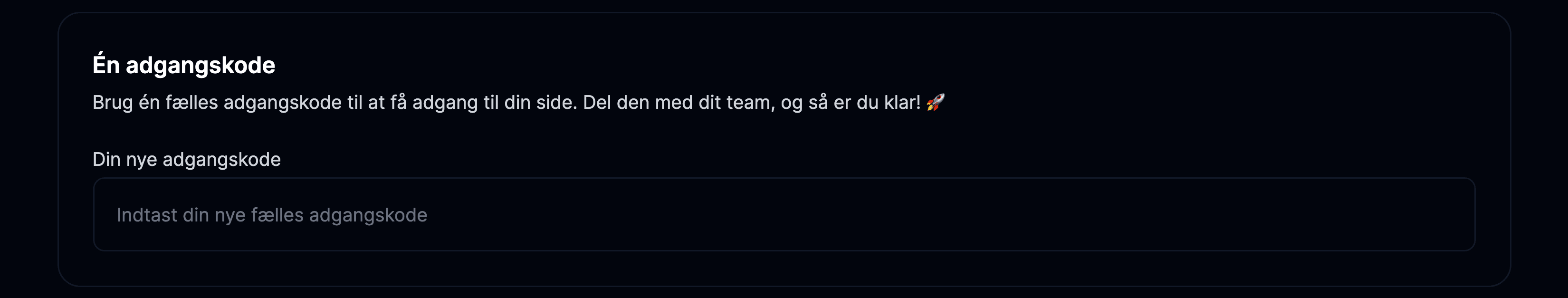 Én adgangskode