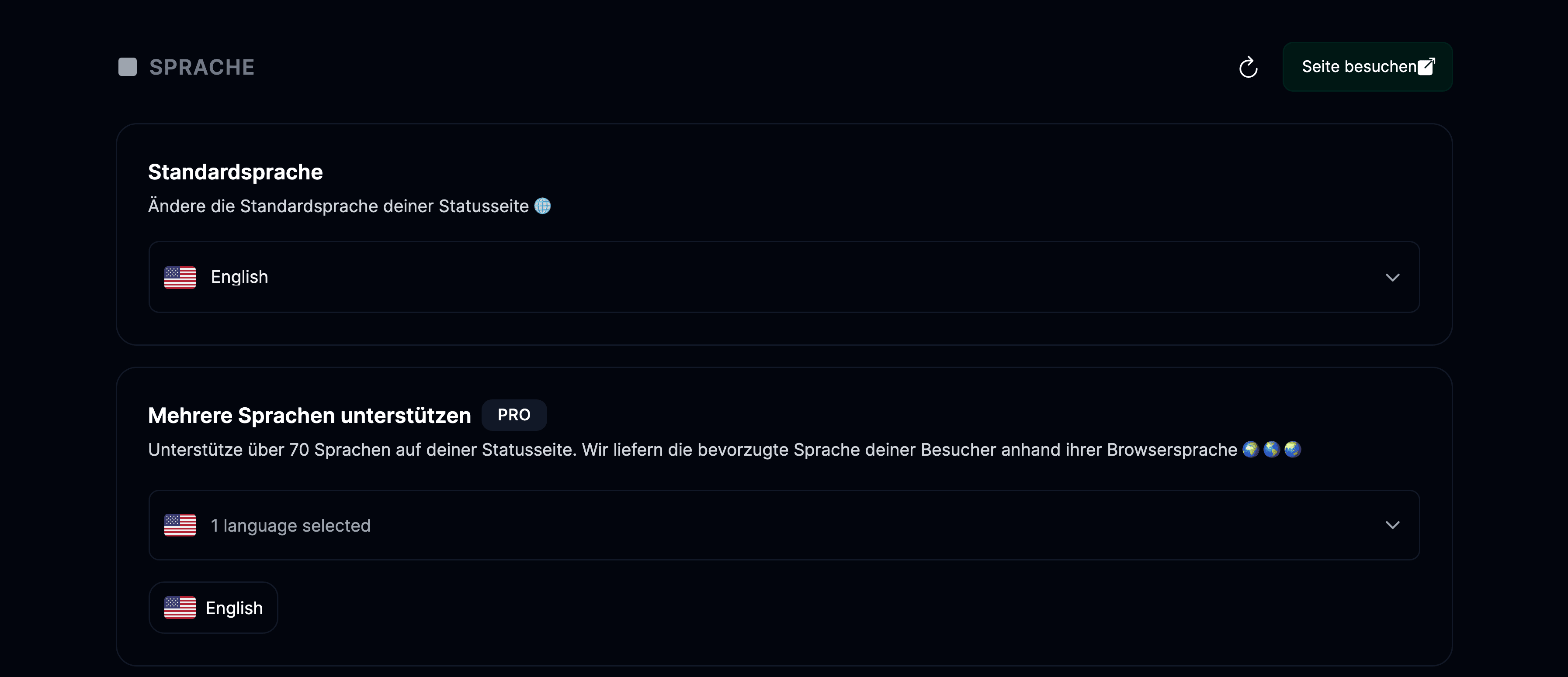 Spracheinstellungen