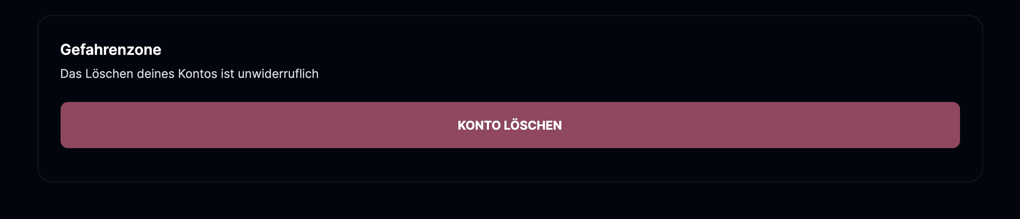 Konto löschen