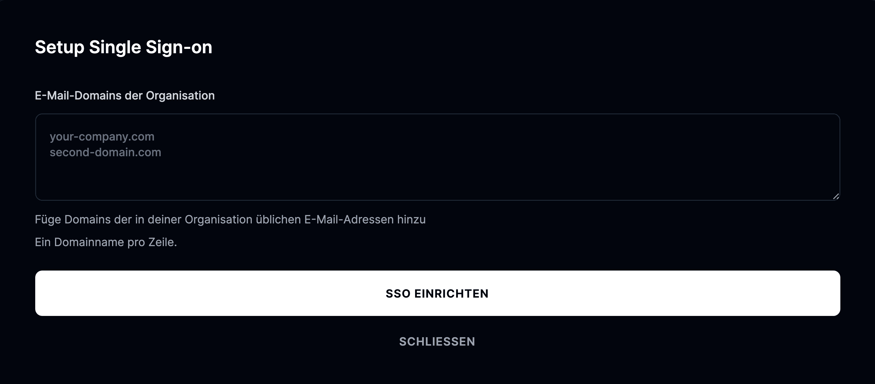 E-Mail-Domains der Organisation