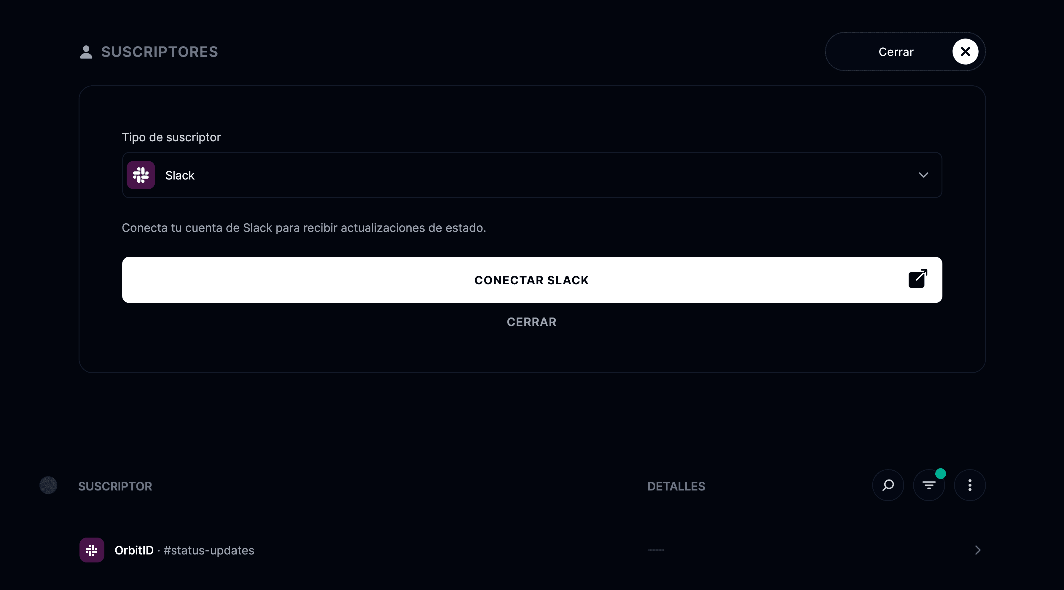 Integración de Slack