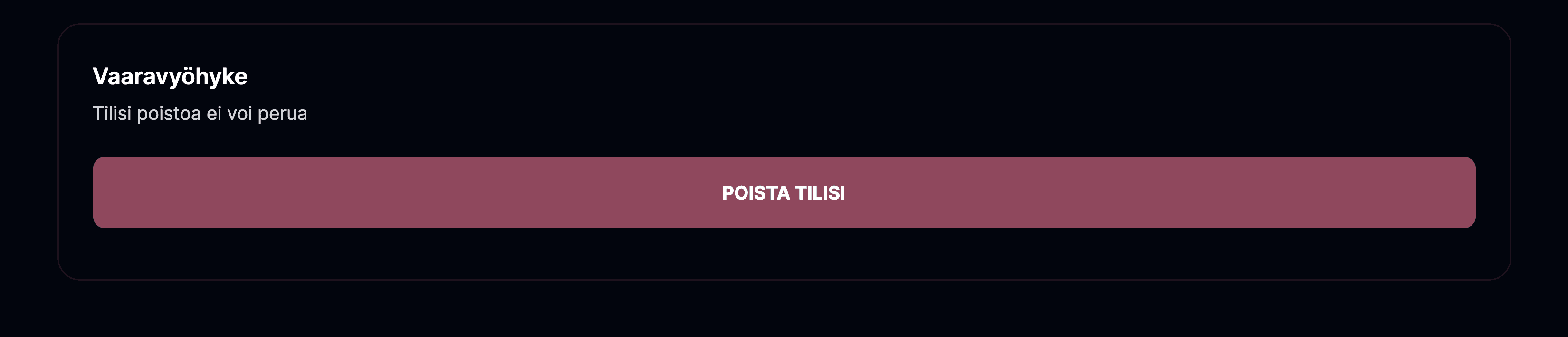 Poista tilisi