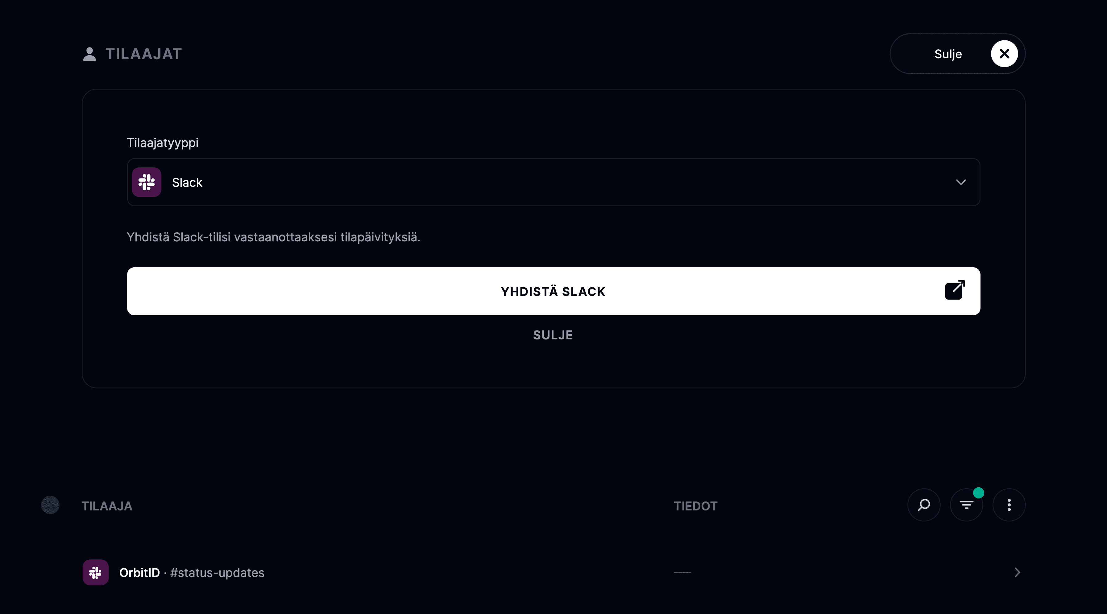 Slack-integraatio