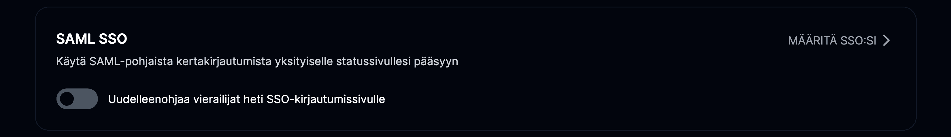 SAML SSO