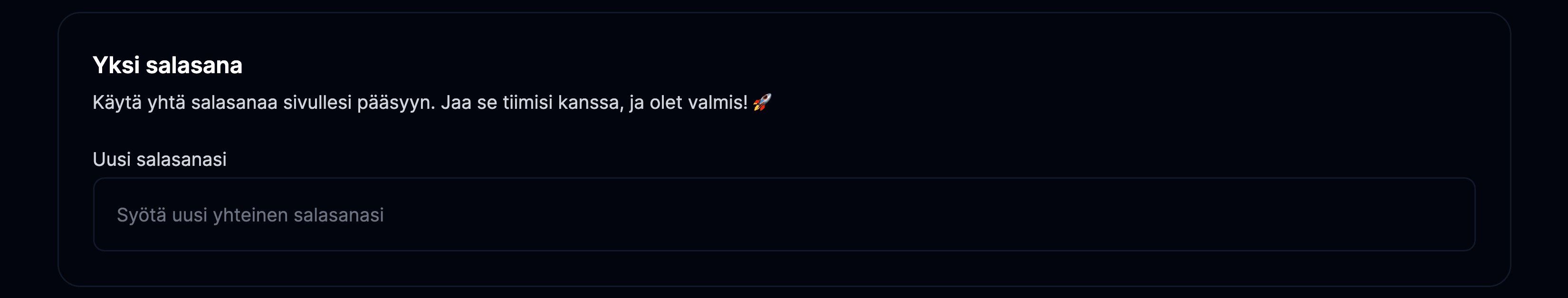 Yksi salasana