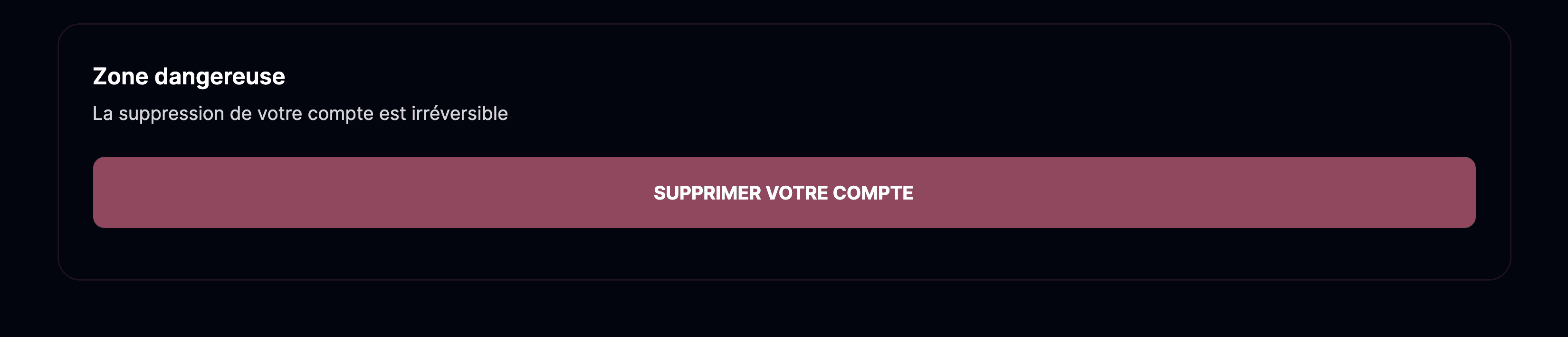 Supprimer votre compte