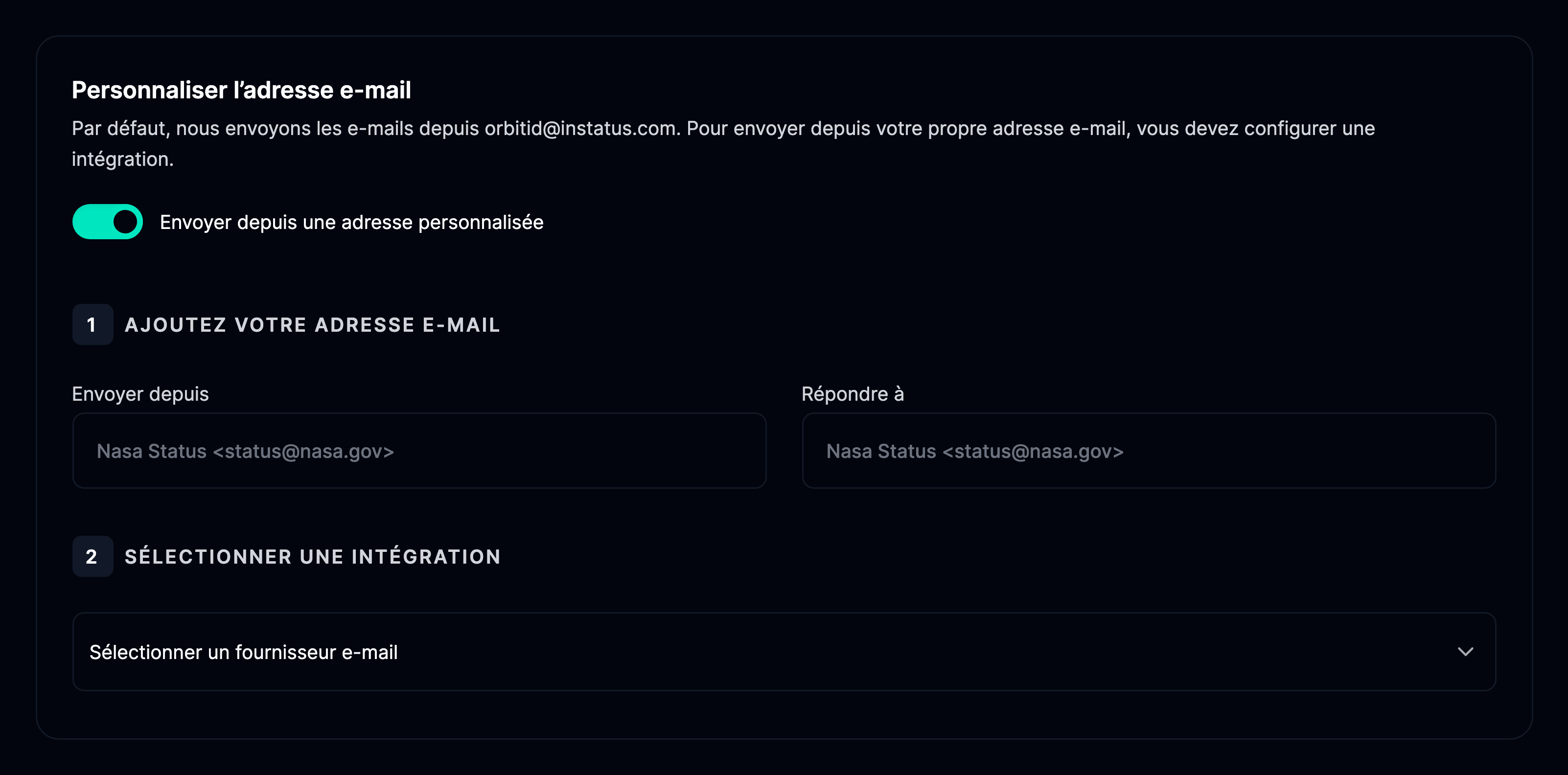 E-mail personnalisé