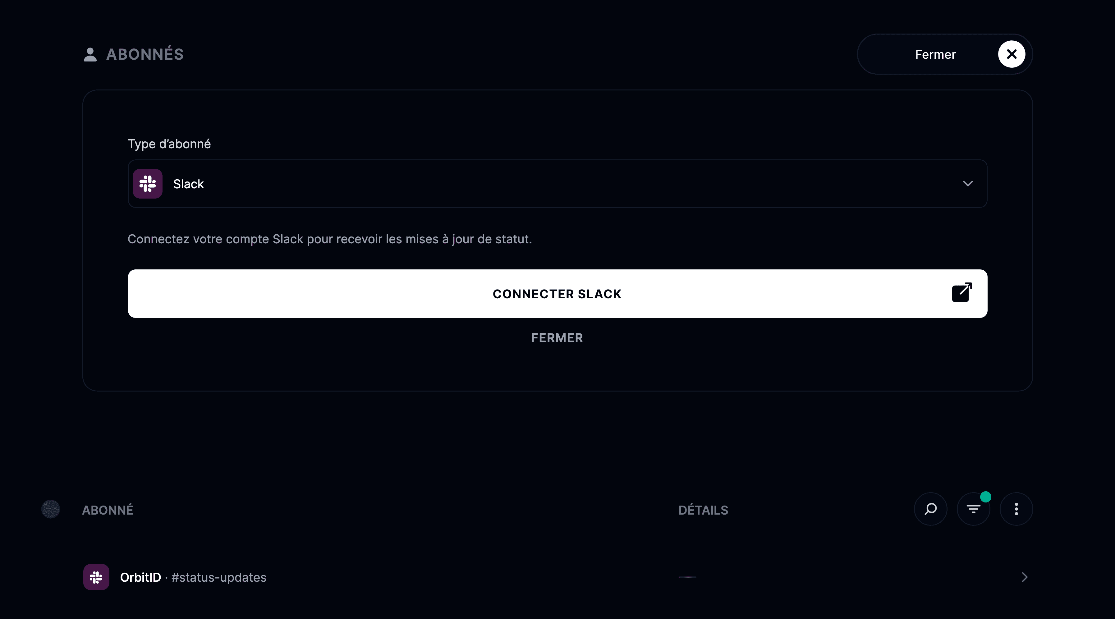 Intégration Slack