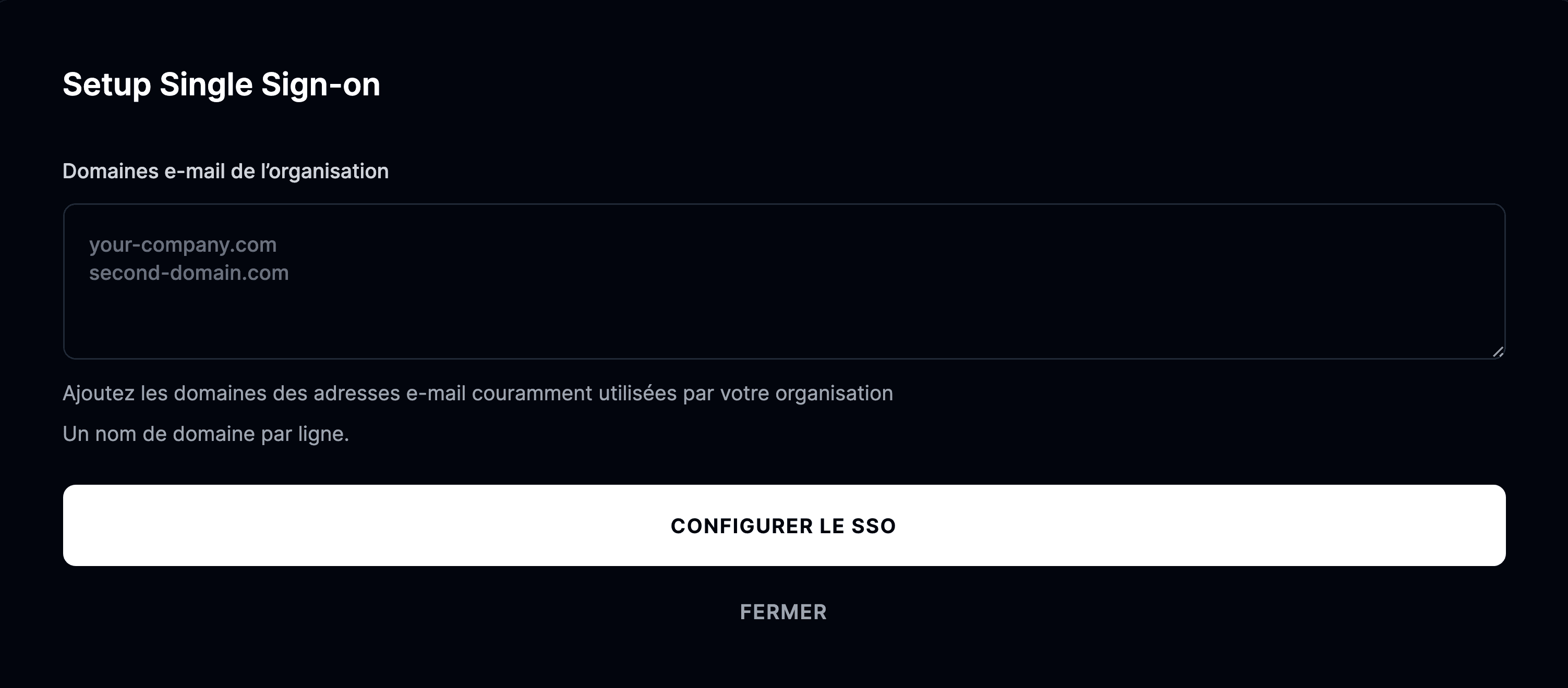 Domaines e-mail de l’organisation