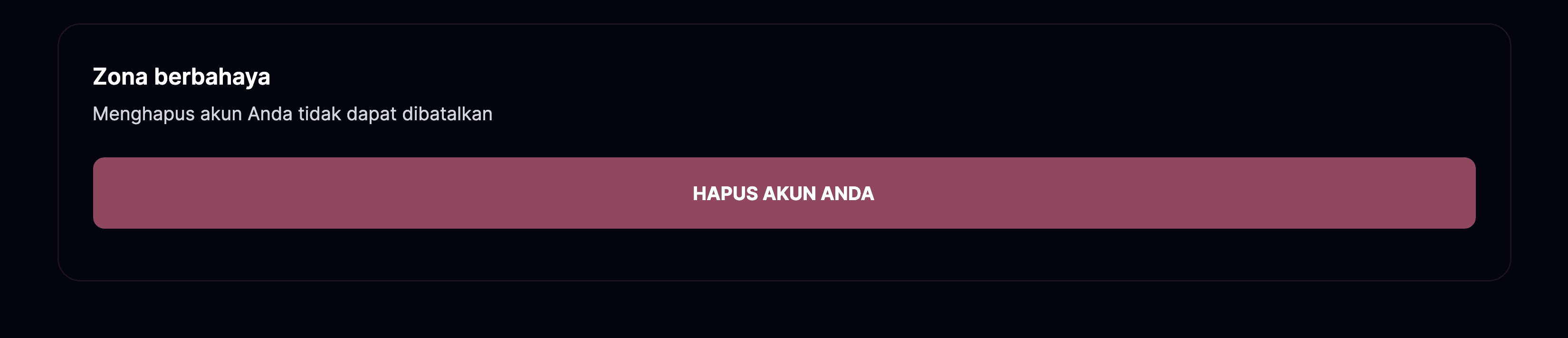 Hapus Akun Anda