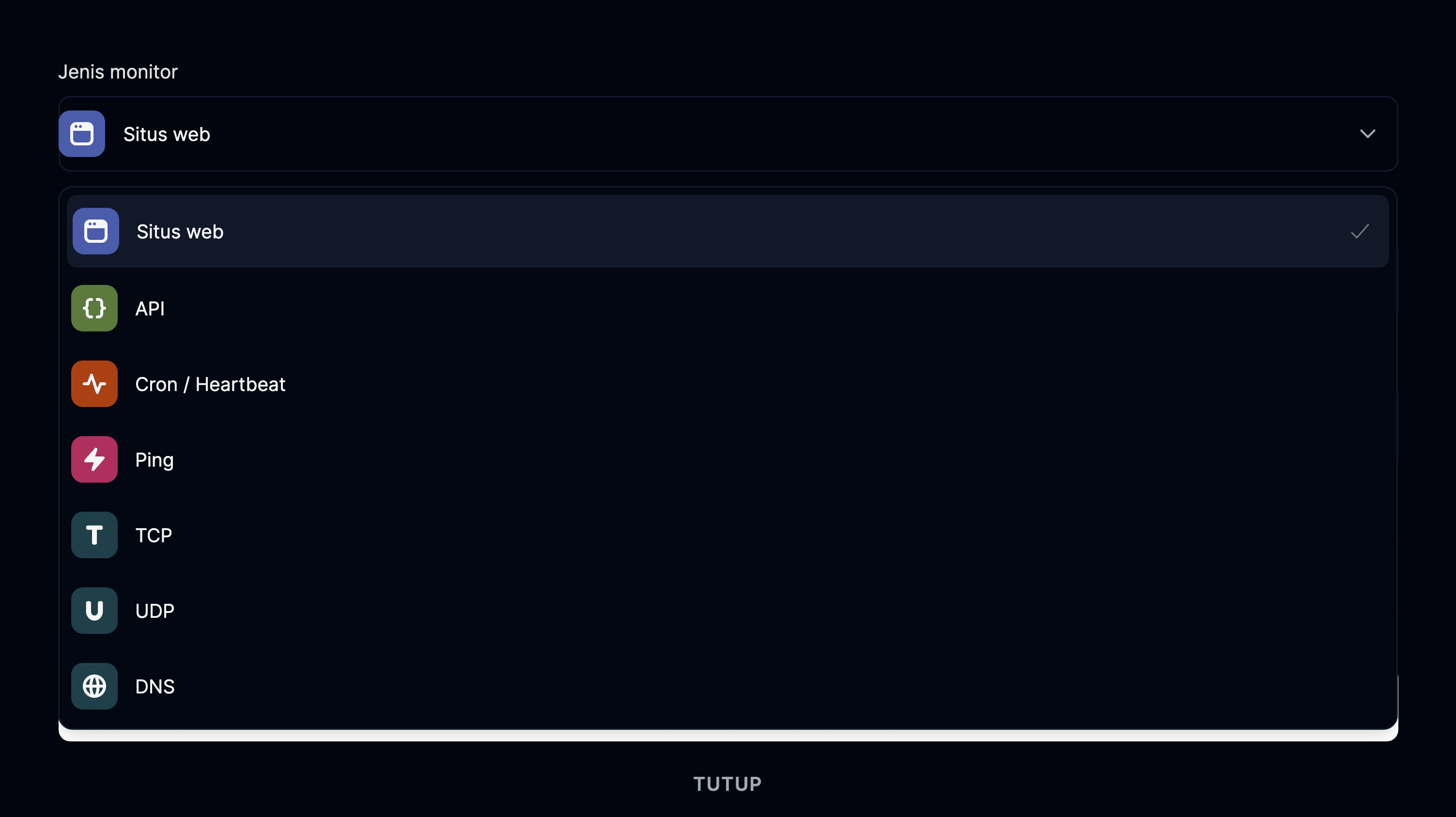 Jenis monitor situs web