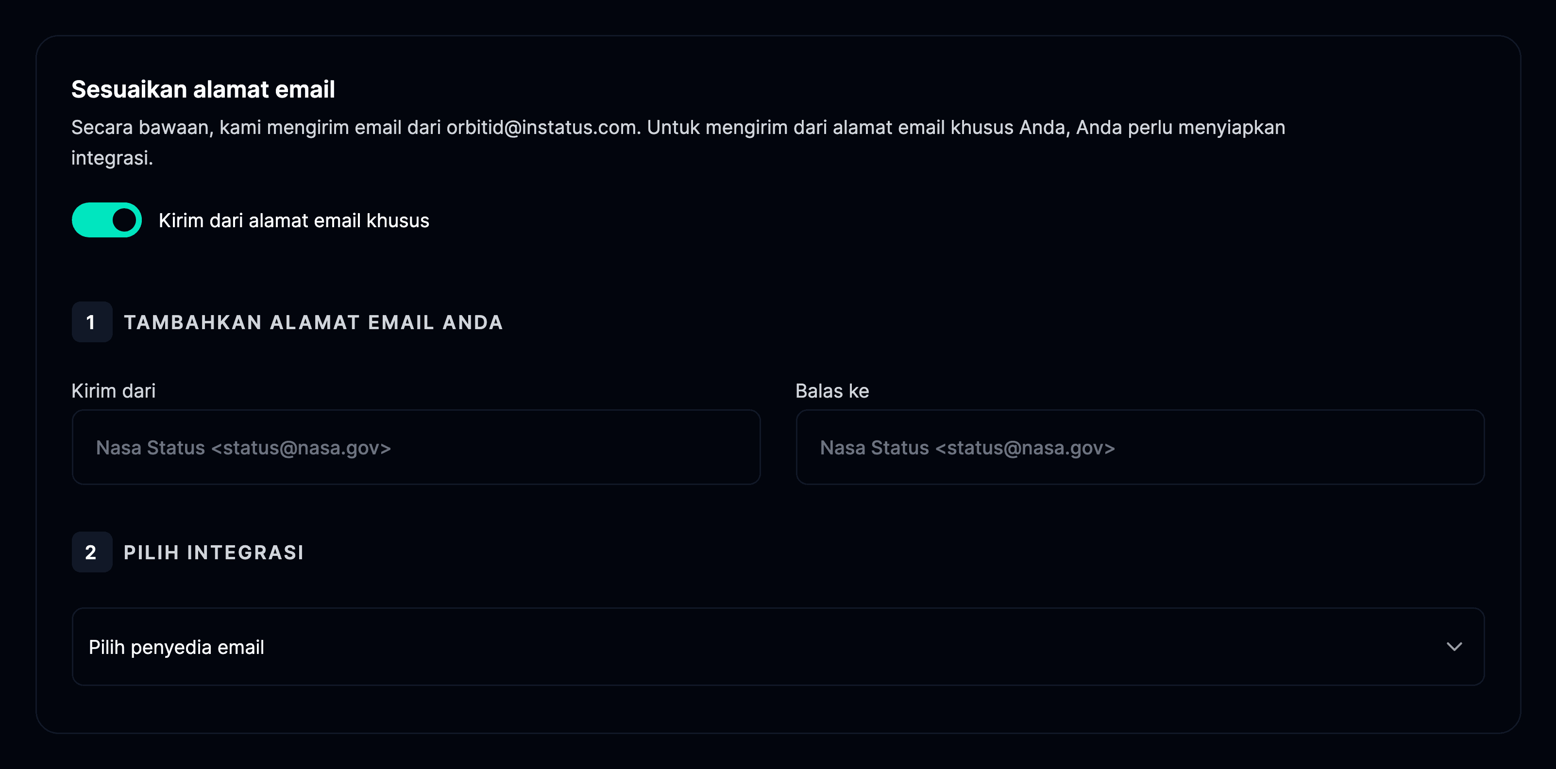 Email khusus