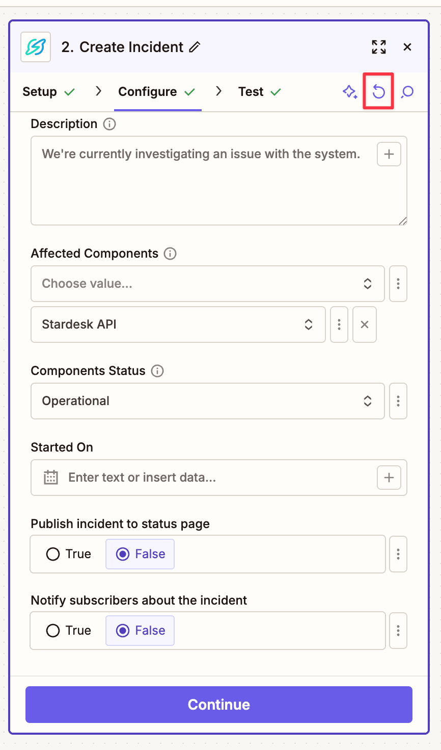 Zapier refresh fields
