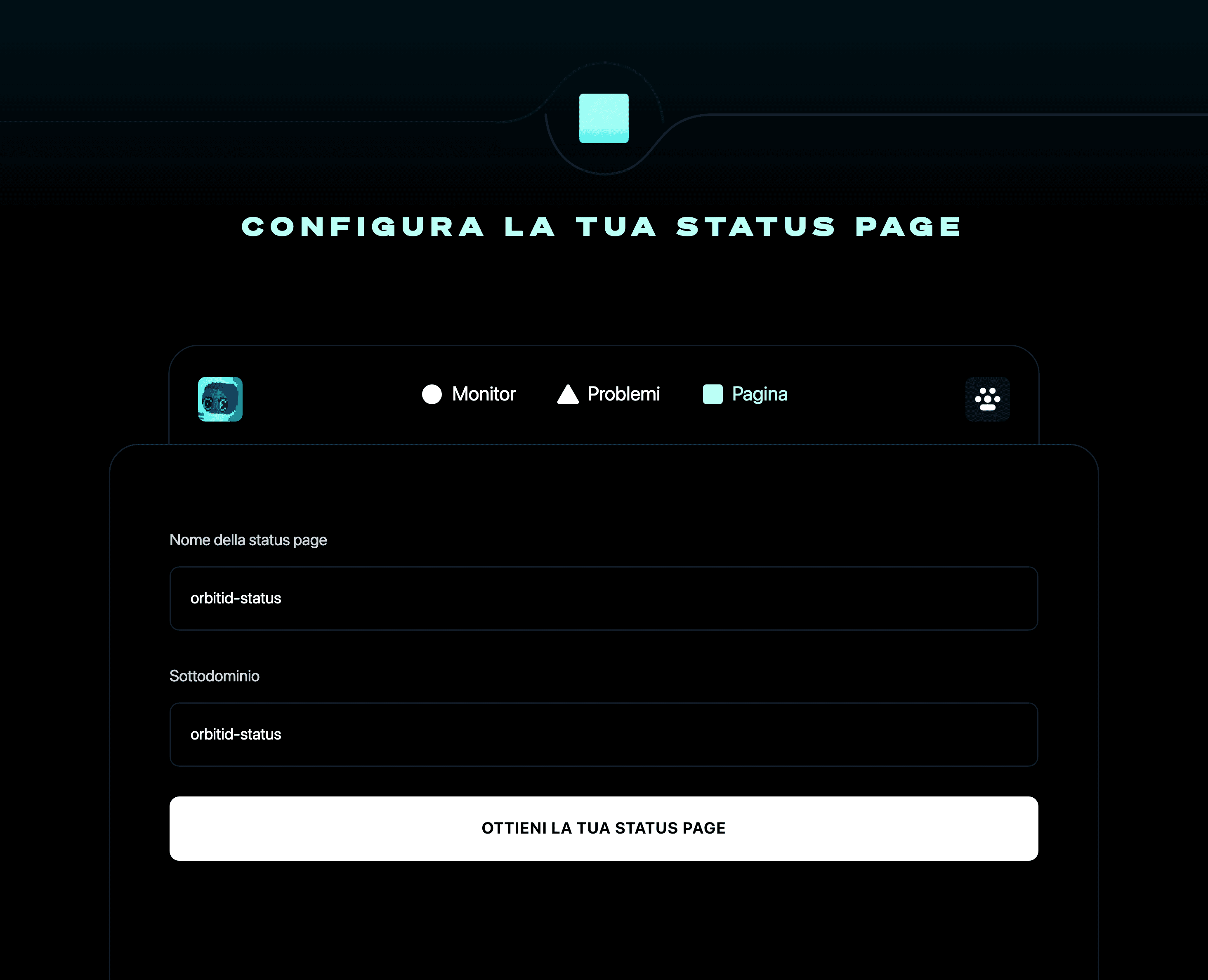Configura la tua status page
