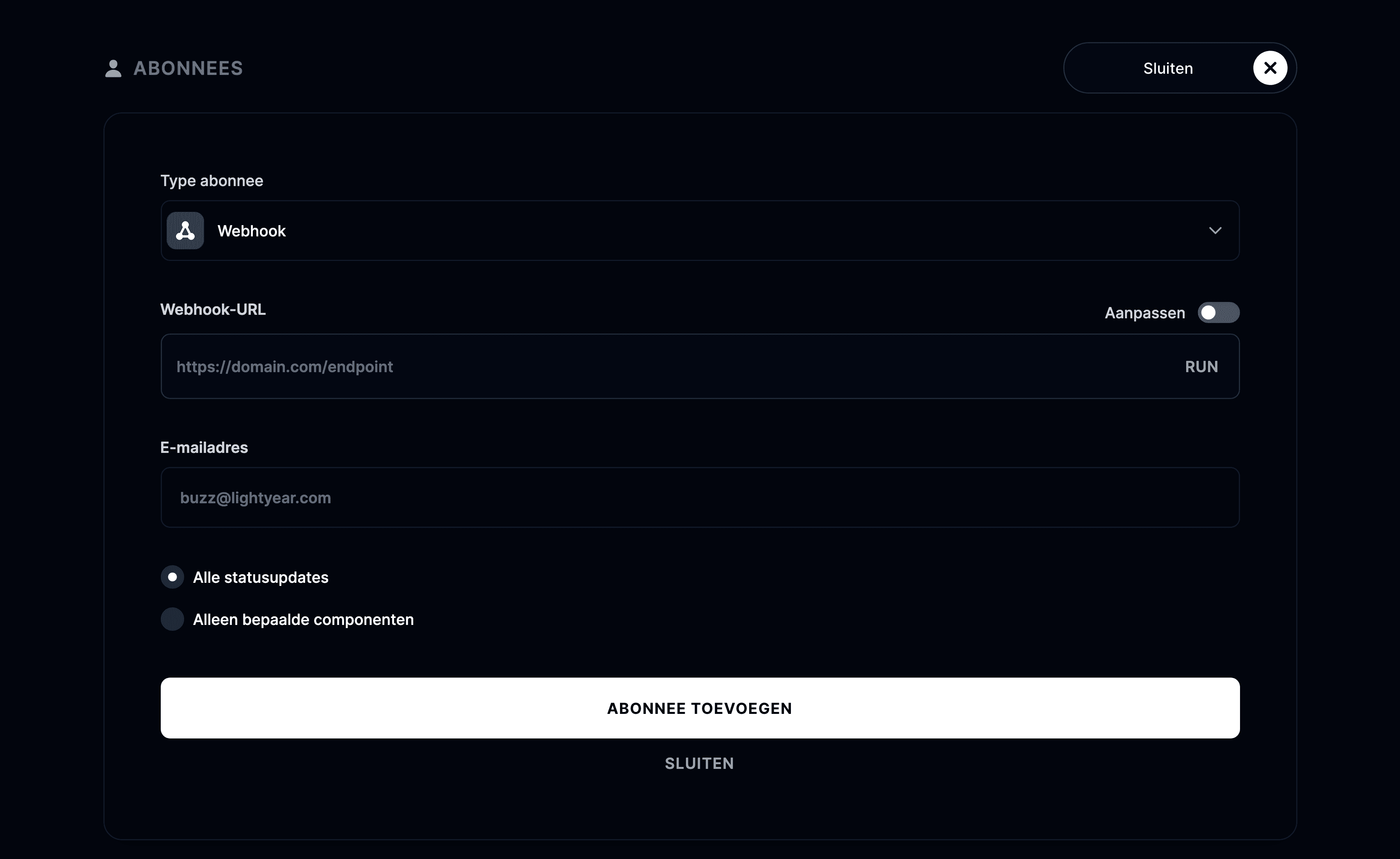 Webhook-abonnee