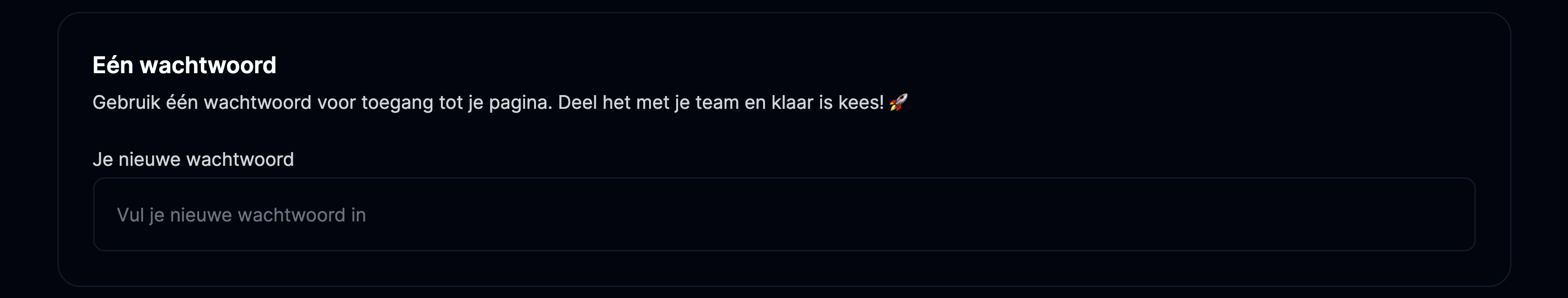 Eén wachtwoord