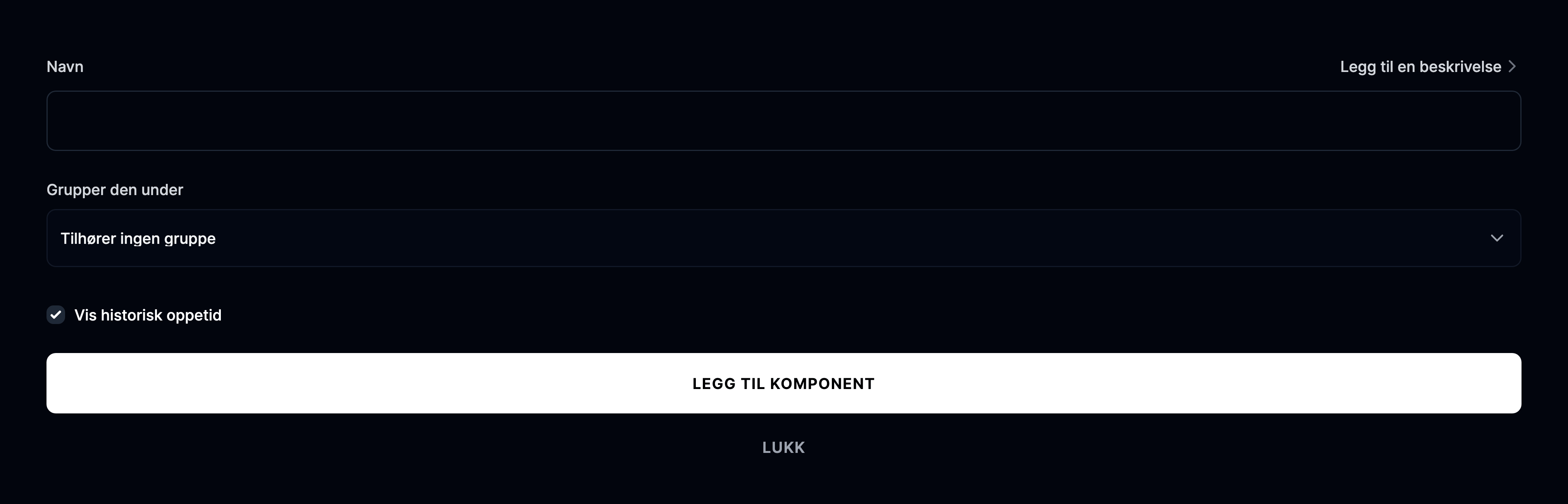 Legg til en ny komponent