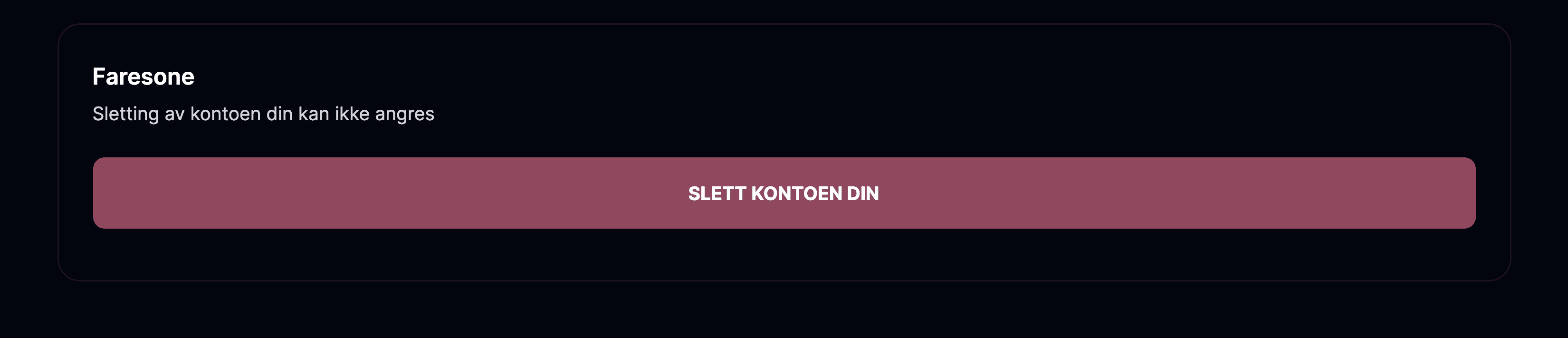 Slett kontoen din