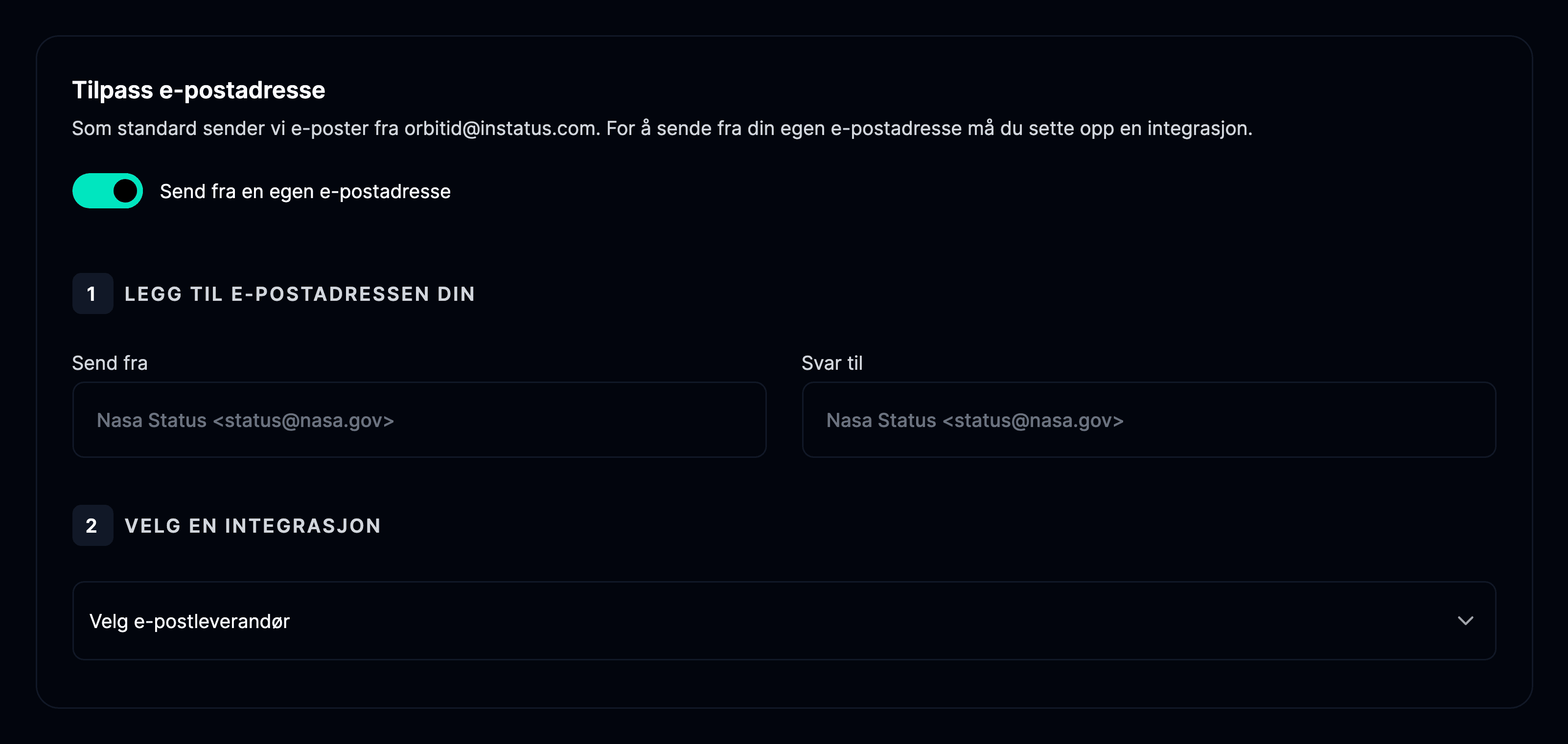Egen e-postadresse