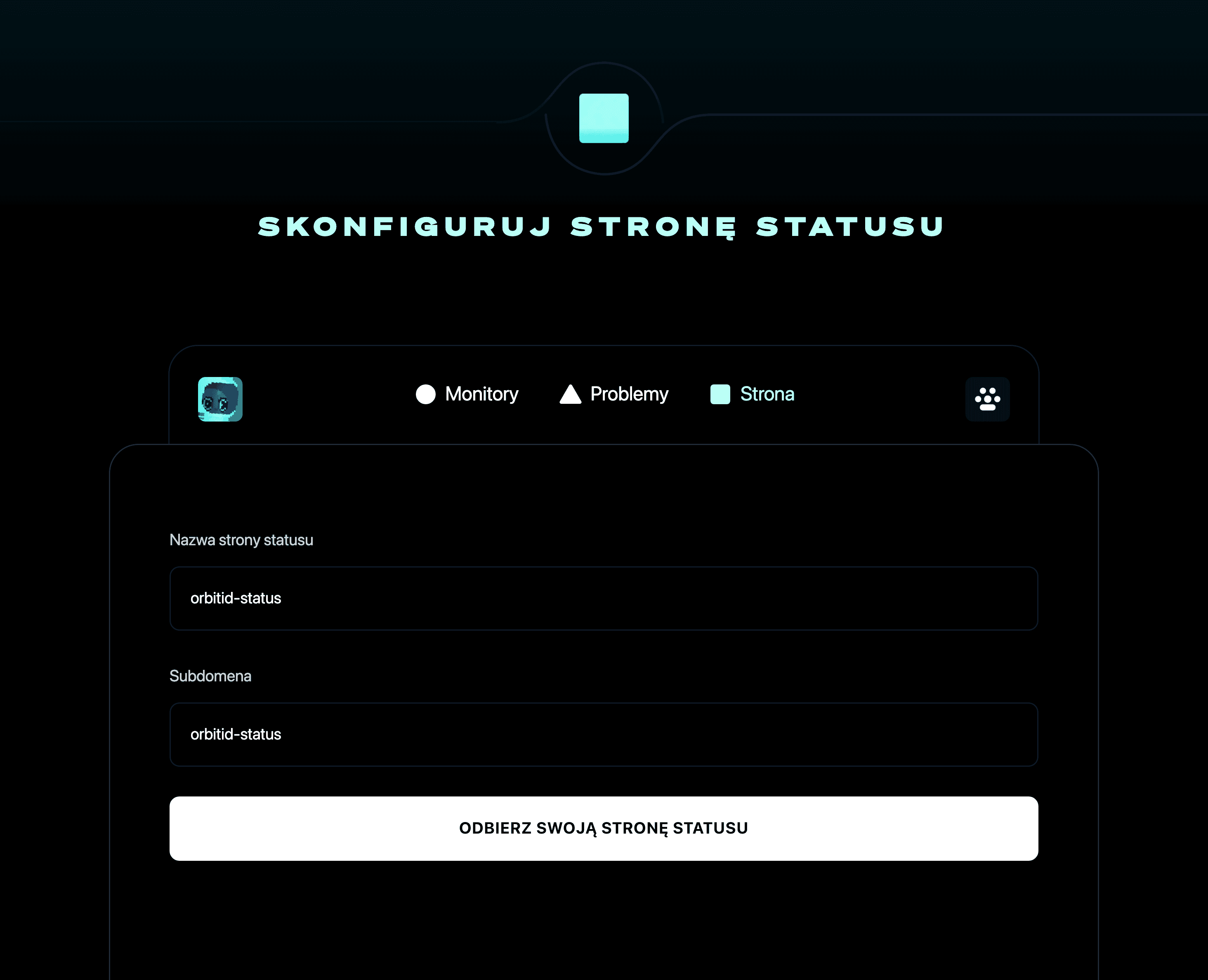 Skonfiguruj stronę statusu
