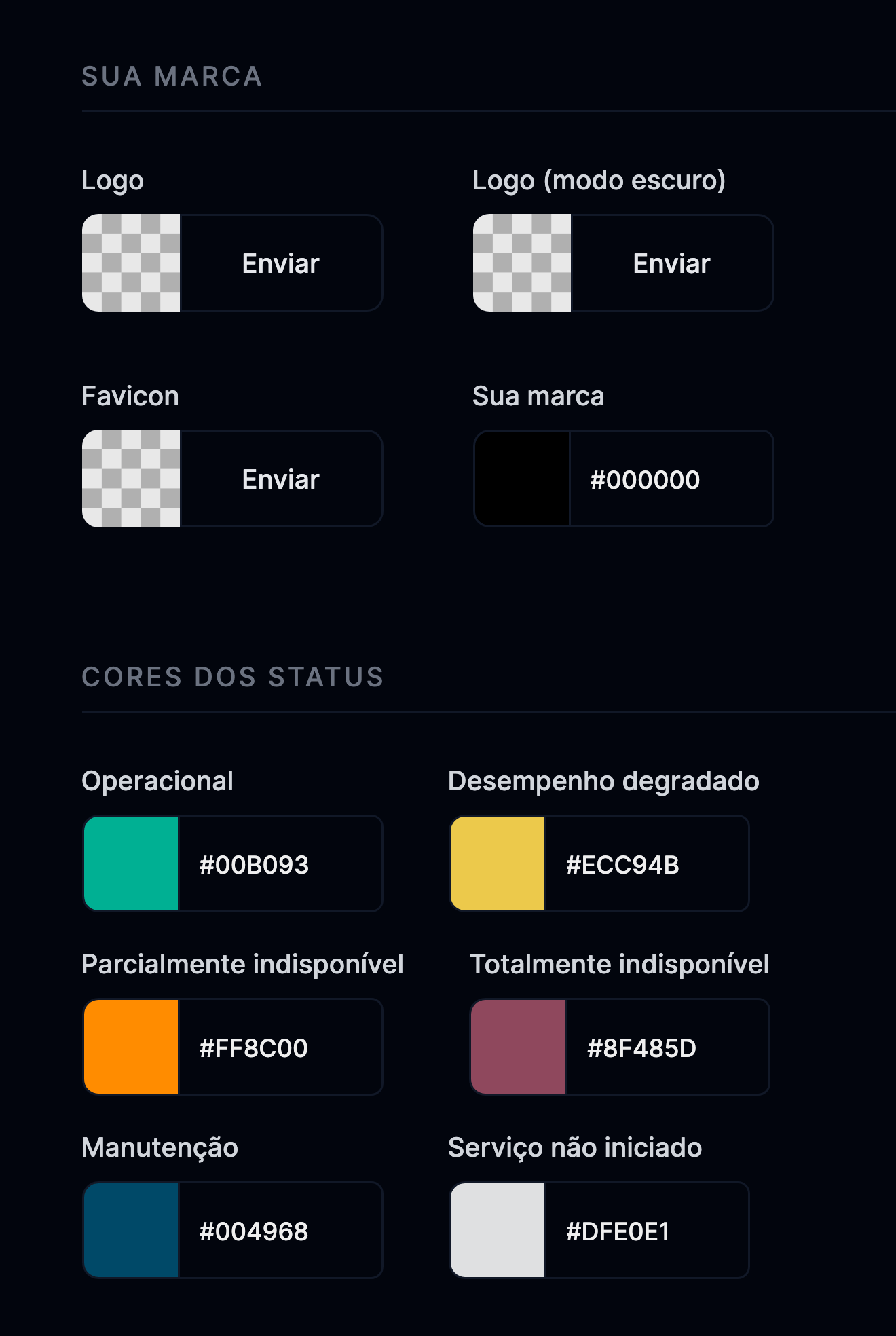 Configurações de marca