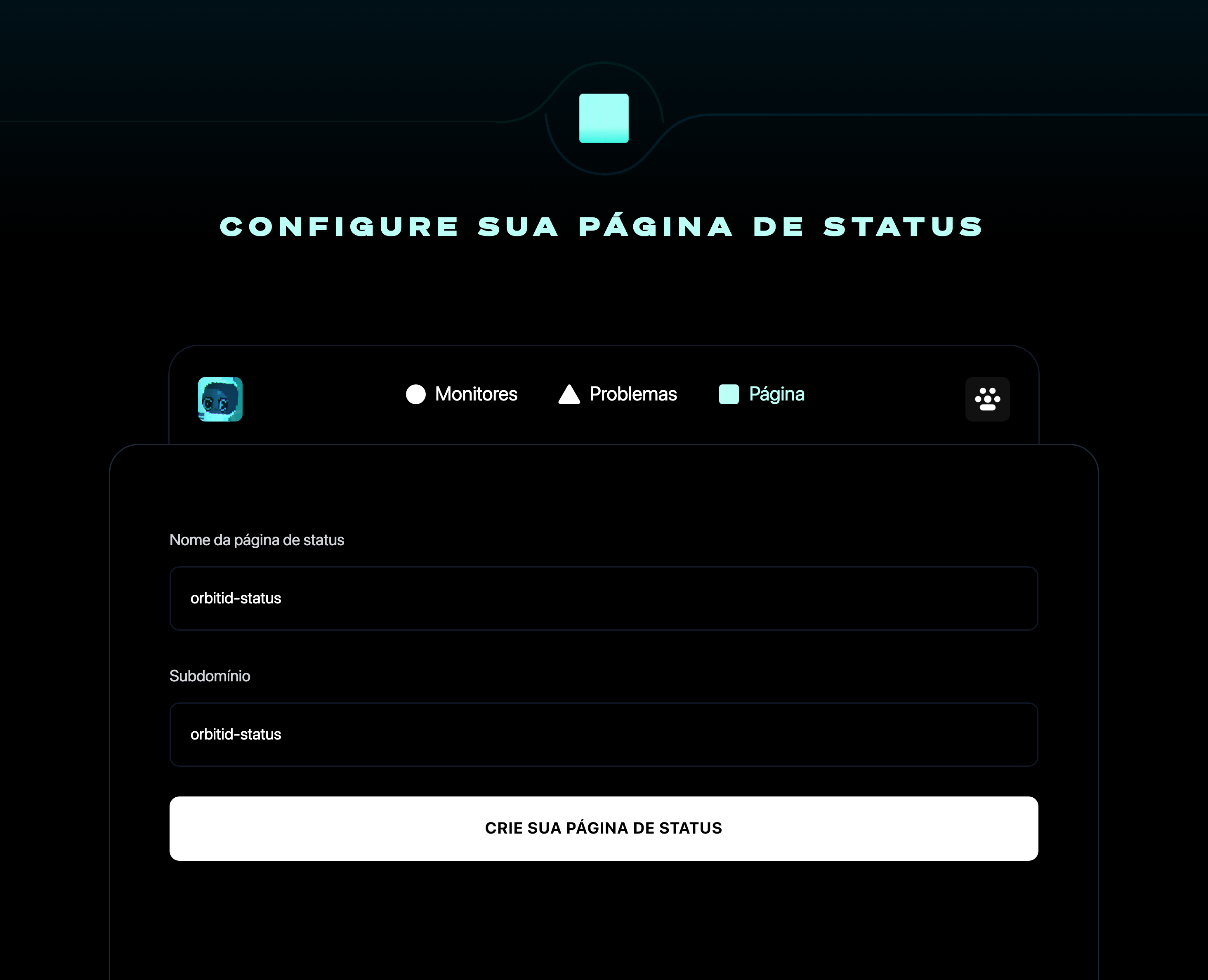 Configure sua página de status