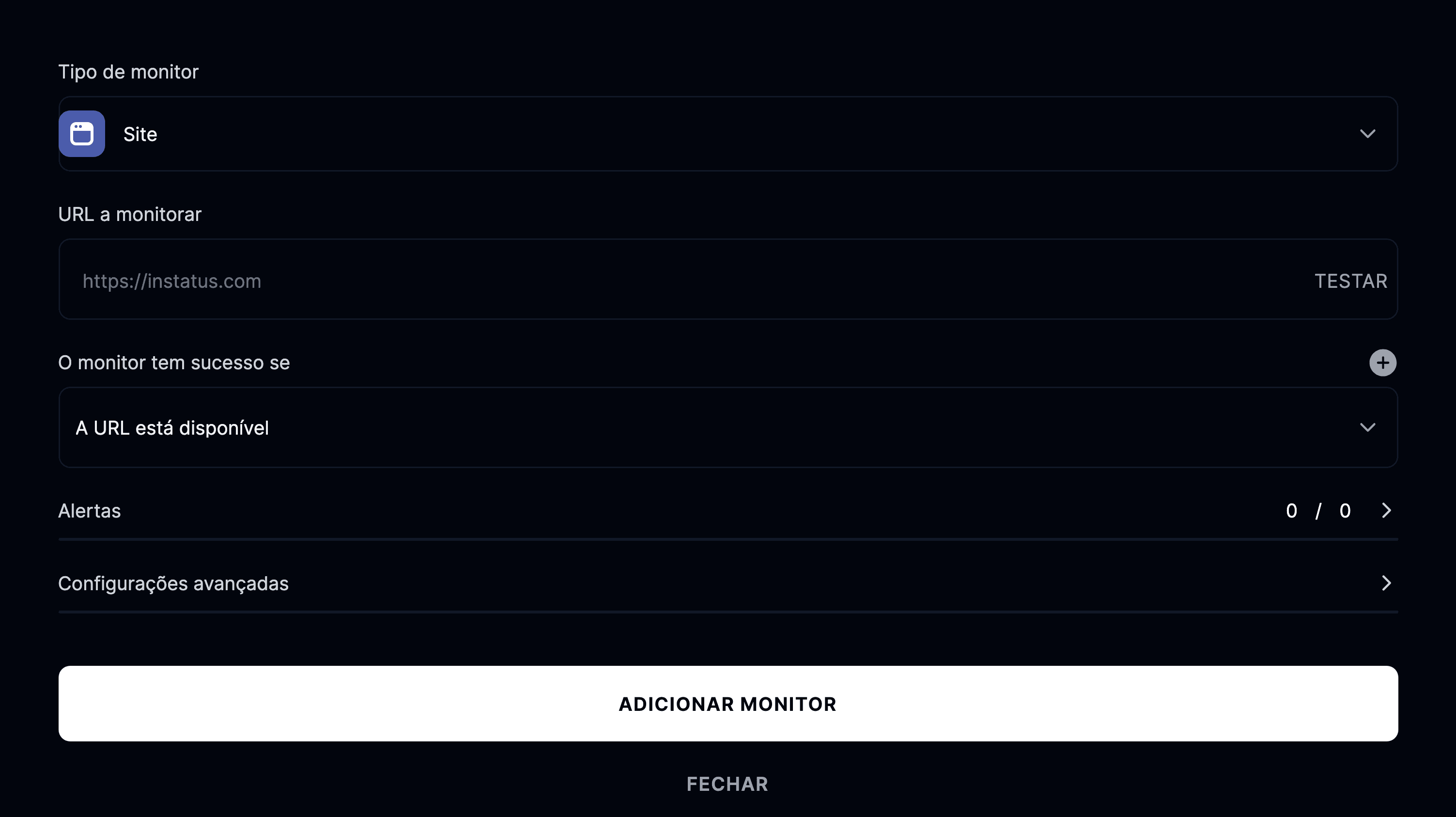 Adicionar monitor