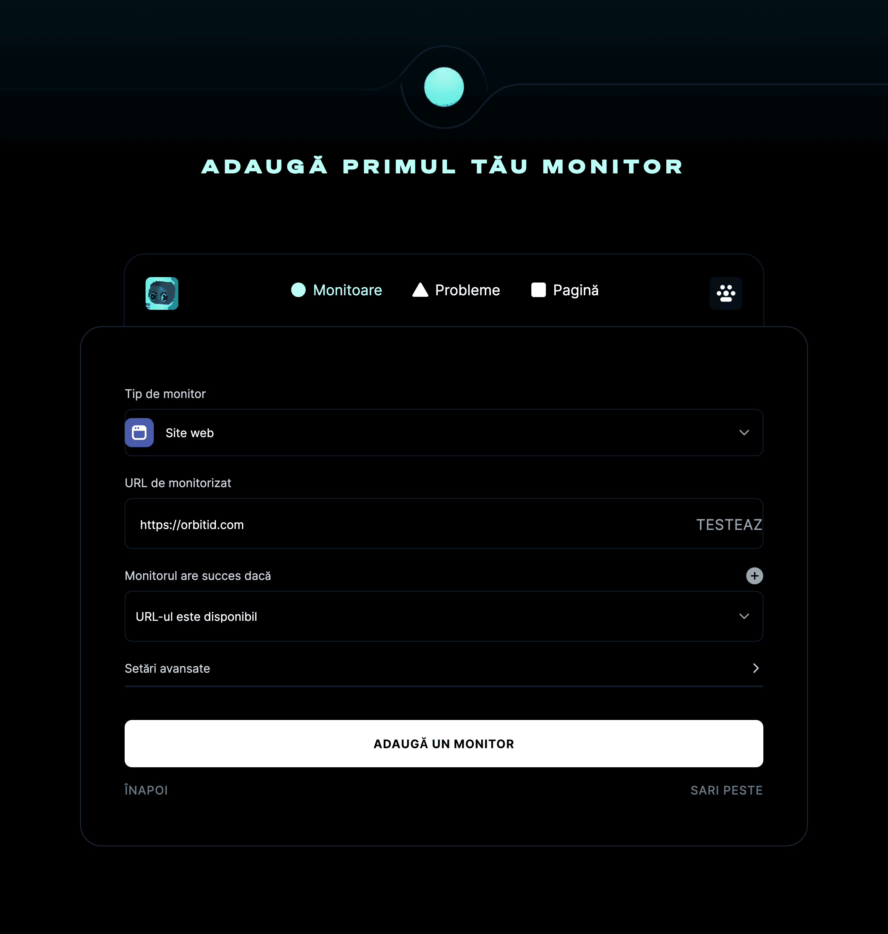 Adaugă primul tău monitor
