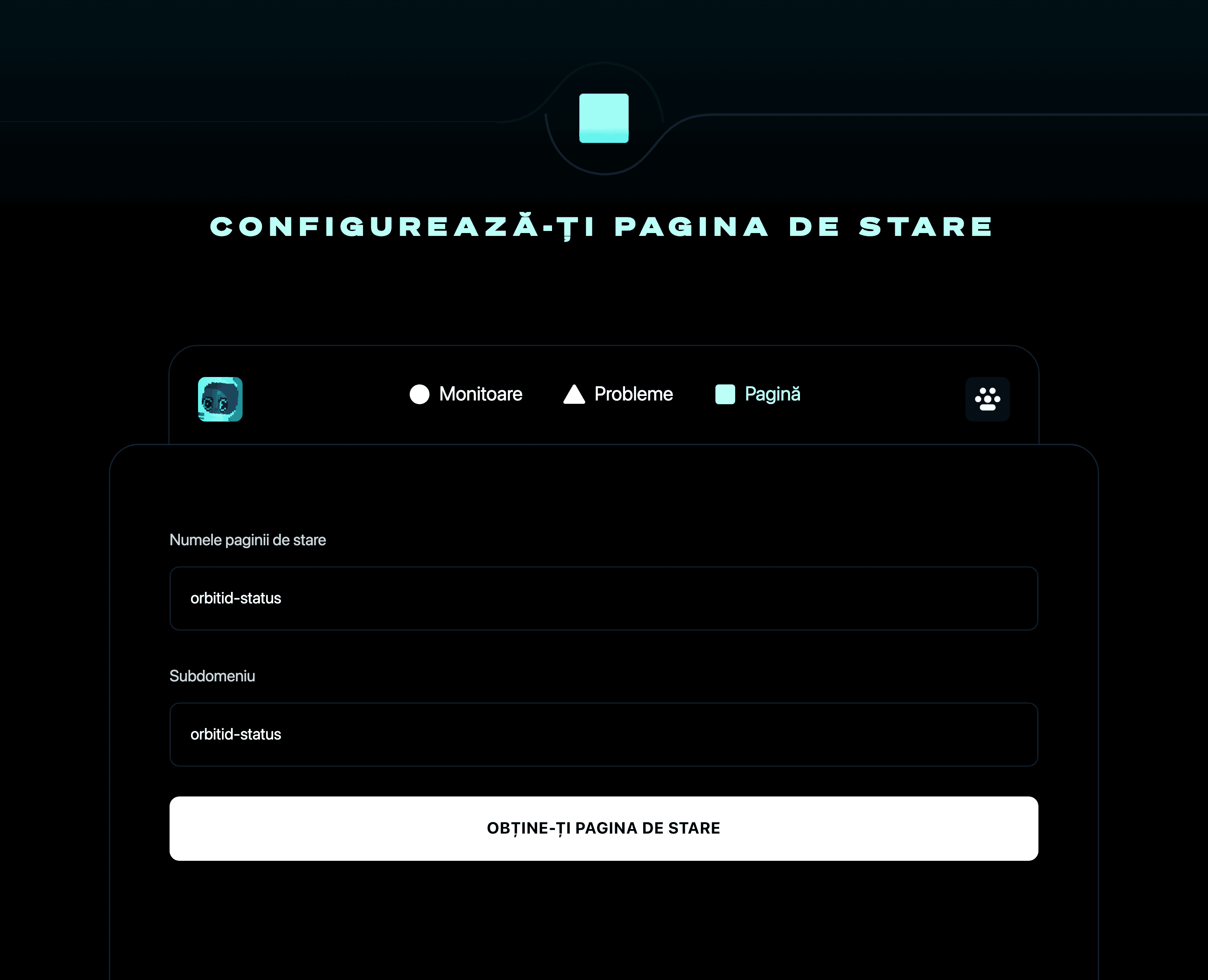Configurează-ți pagina de stare
