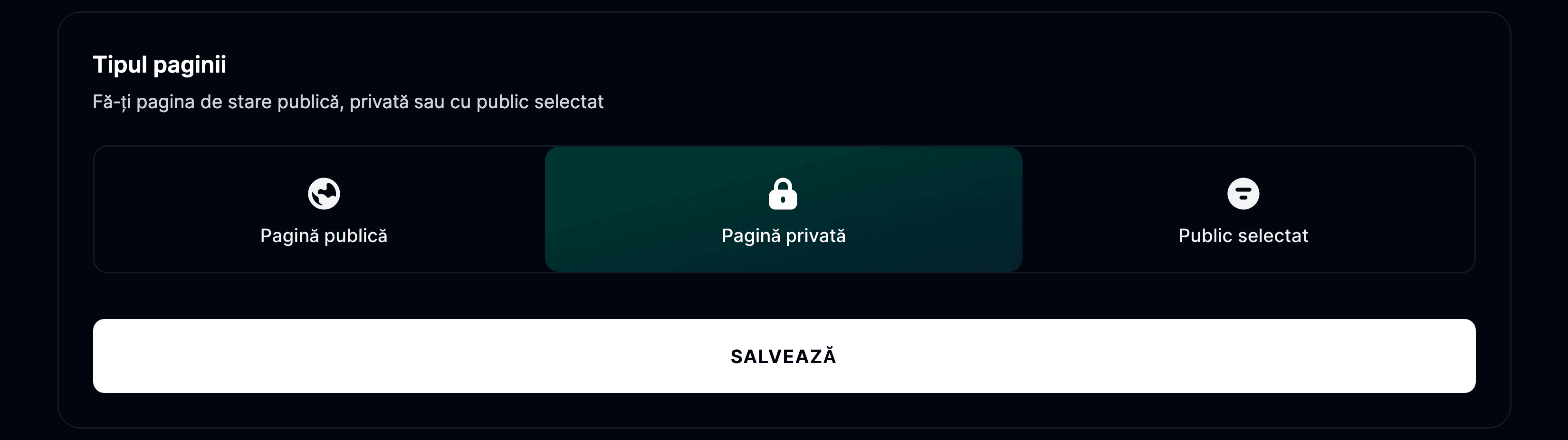 Schimbă setările