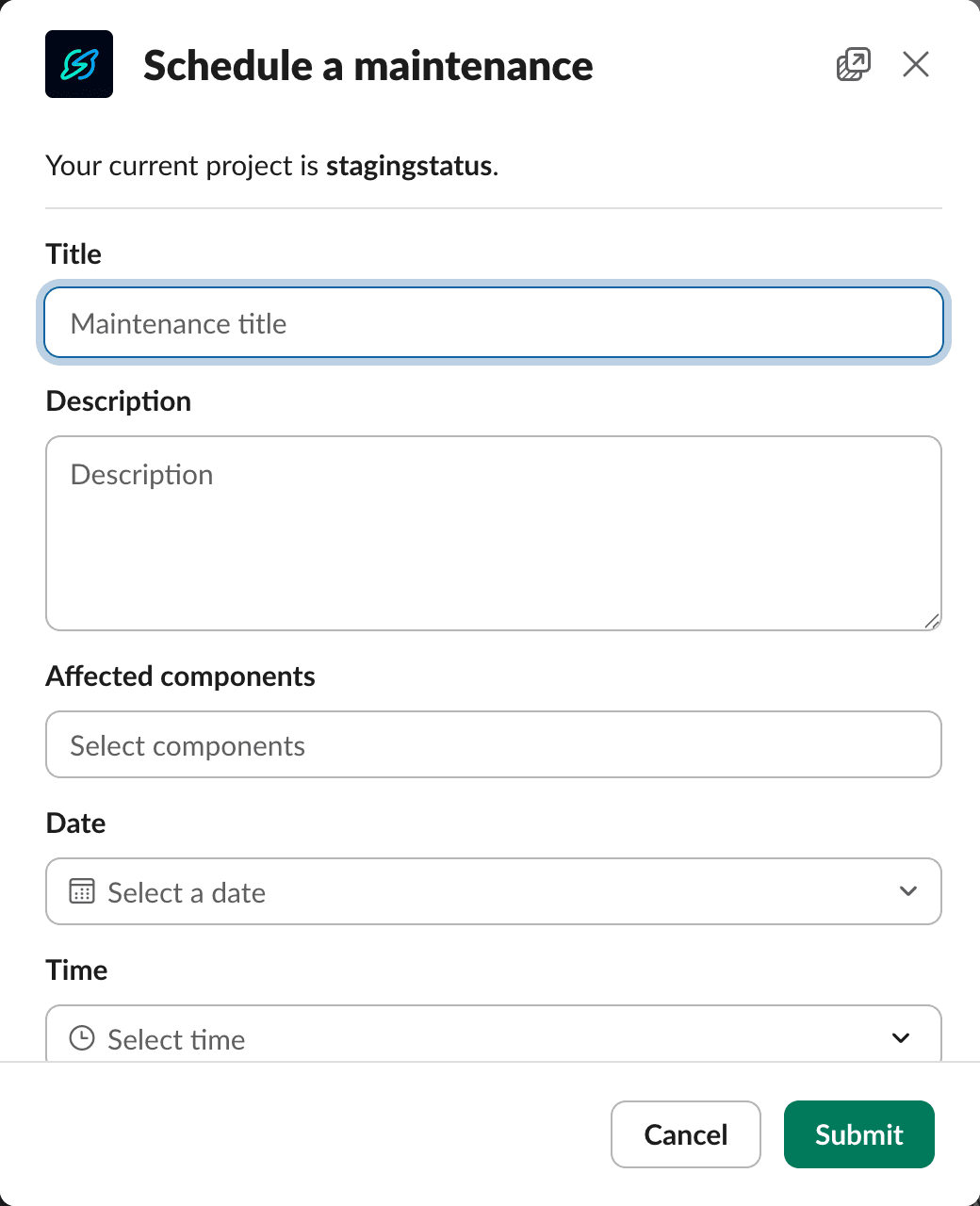 Schedule maintenance