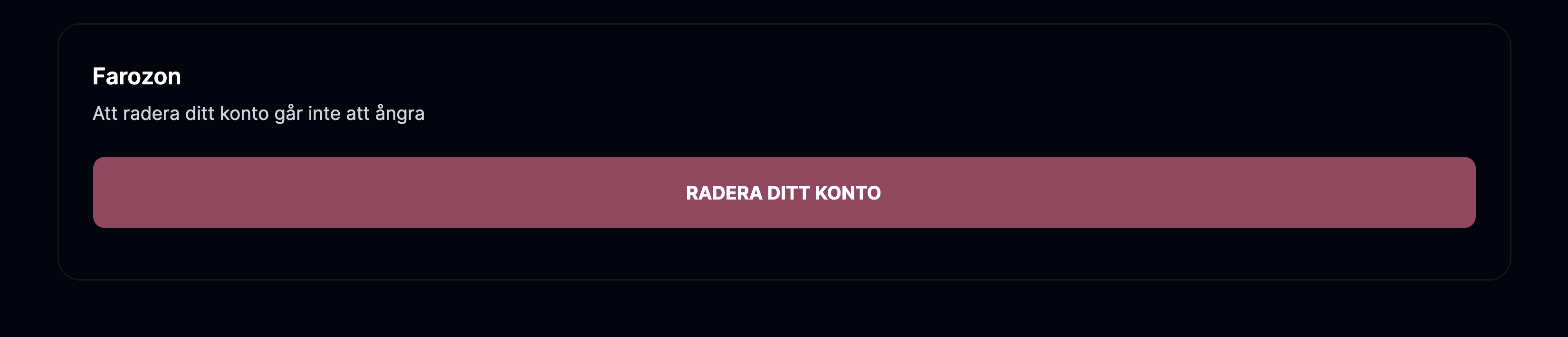 Radera ditt konto