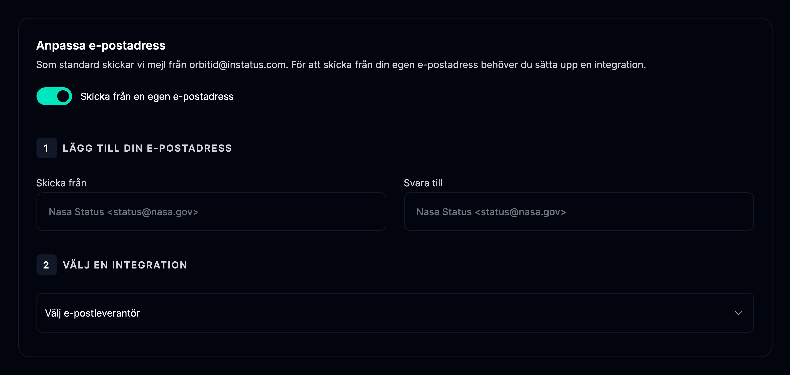 Egen e-postadress