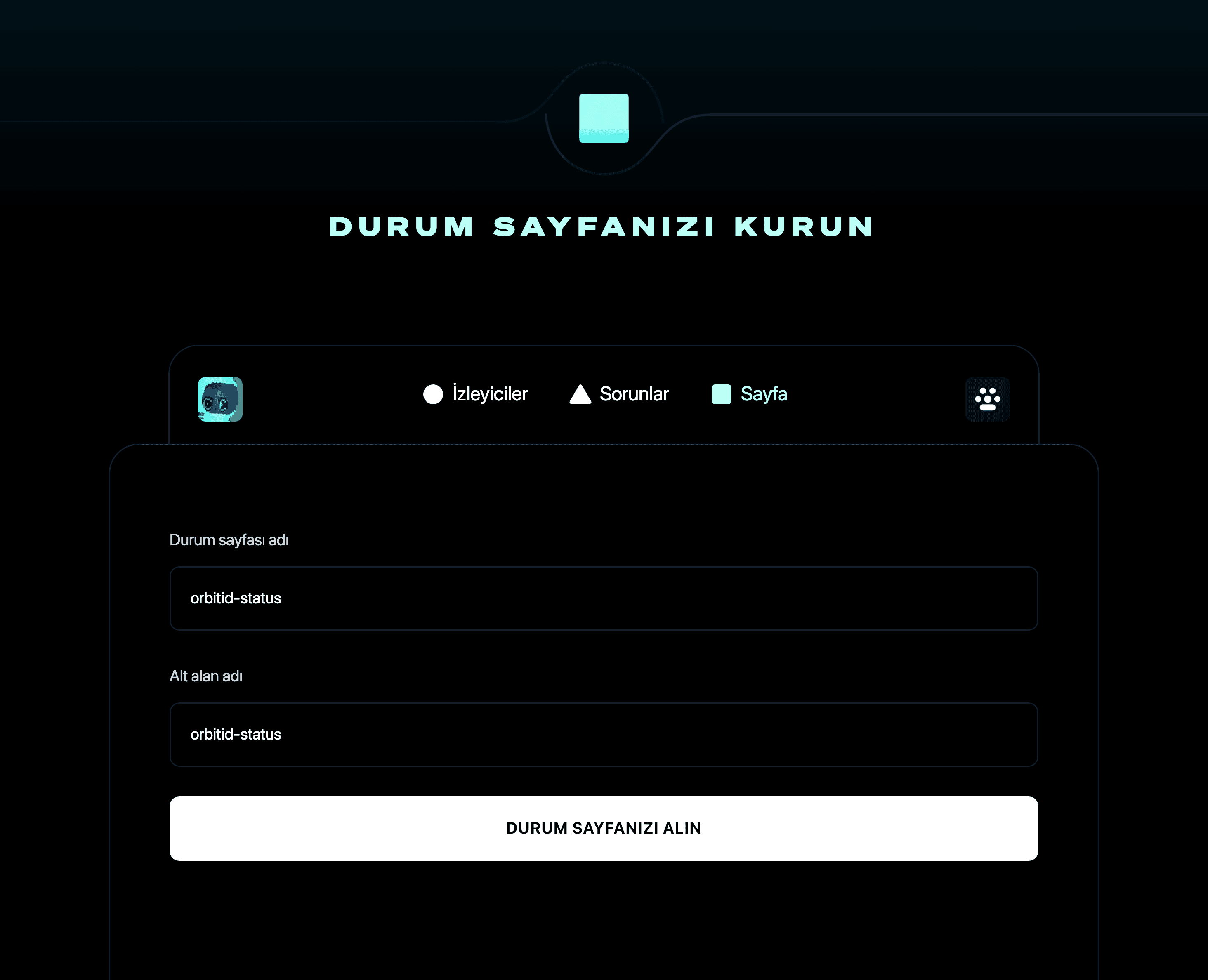 Durum sayfanızı kurun