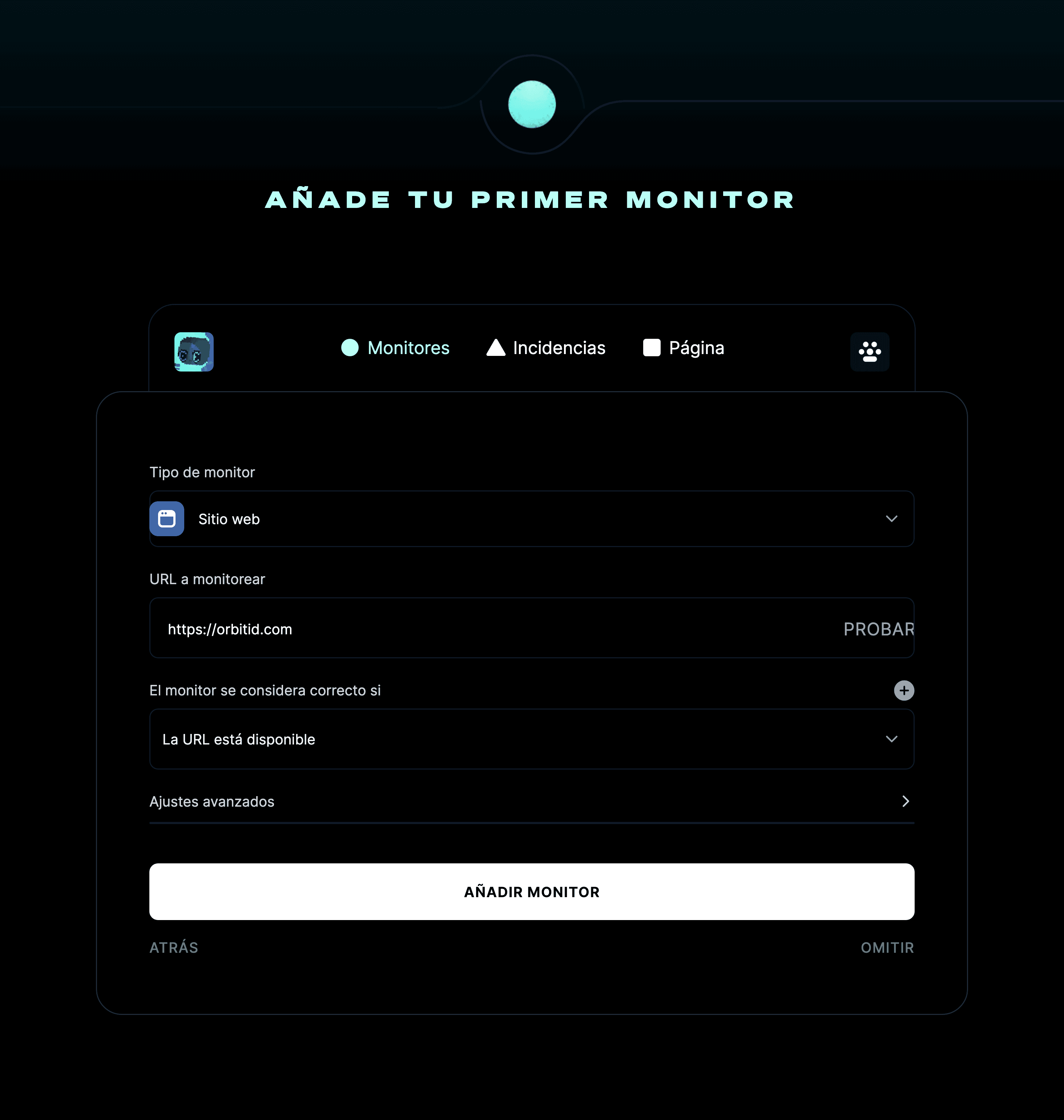 Añade tu primer monitor
